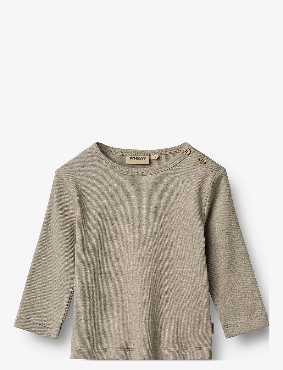 Wheat - T-Shirt L/S Milo - langärmelig - gravel melange - 0