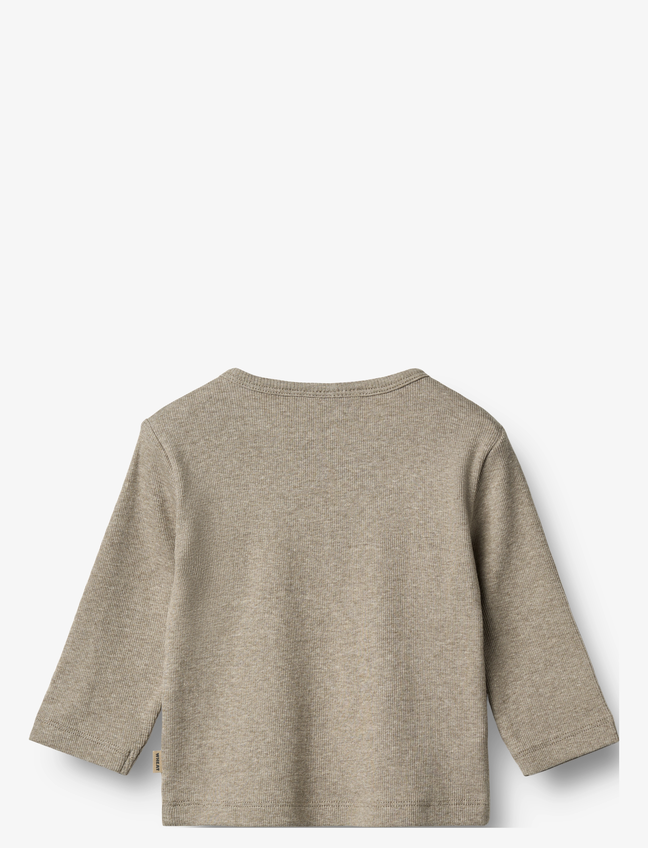 Wheat - T-Shirt L/S Milo - long-sleeved t-shirts - gravel melange - 1