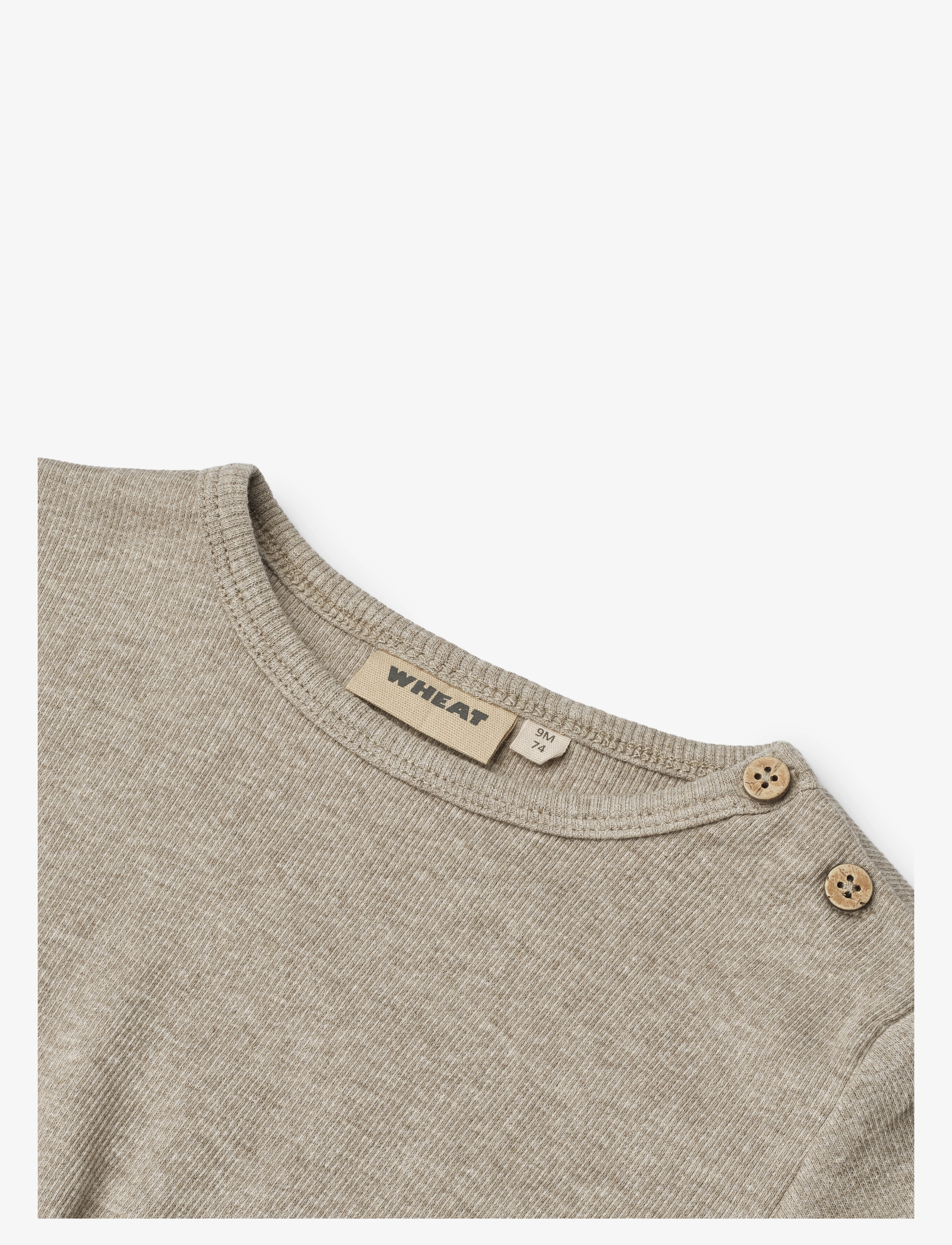 Wheat - T-Shirt L/S Milo - long-sleeved t-shirts - gravel melange - 2