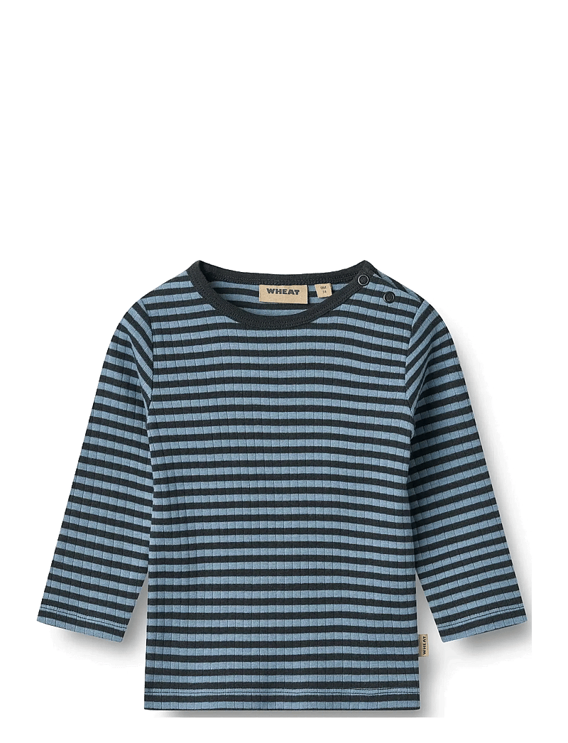 Wheat - T-shirt L/S Stig - langærmede t-shirts - bright blue stripe - 0