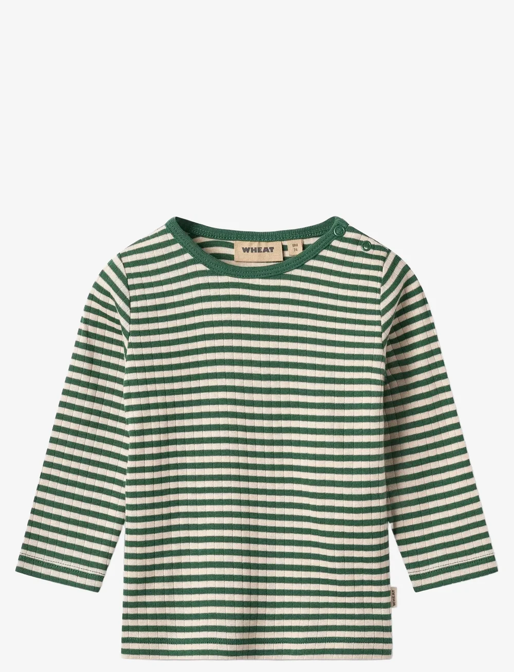 Wheat - T-shirt L/S Stig - langärmelig - green stripe - 0