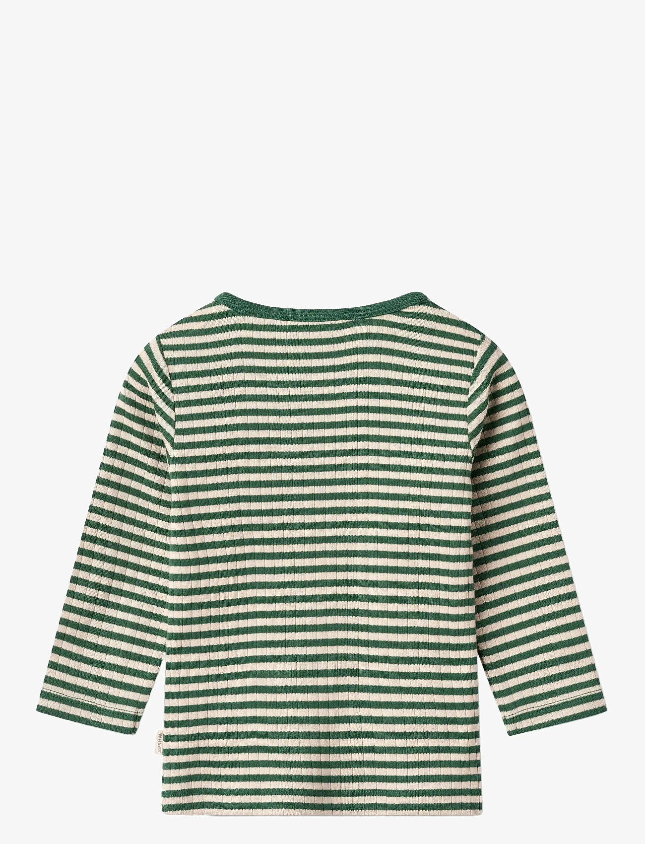 Wheat - T-shirt L/S Stig - sügisesed riided - green stripe - 1