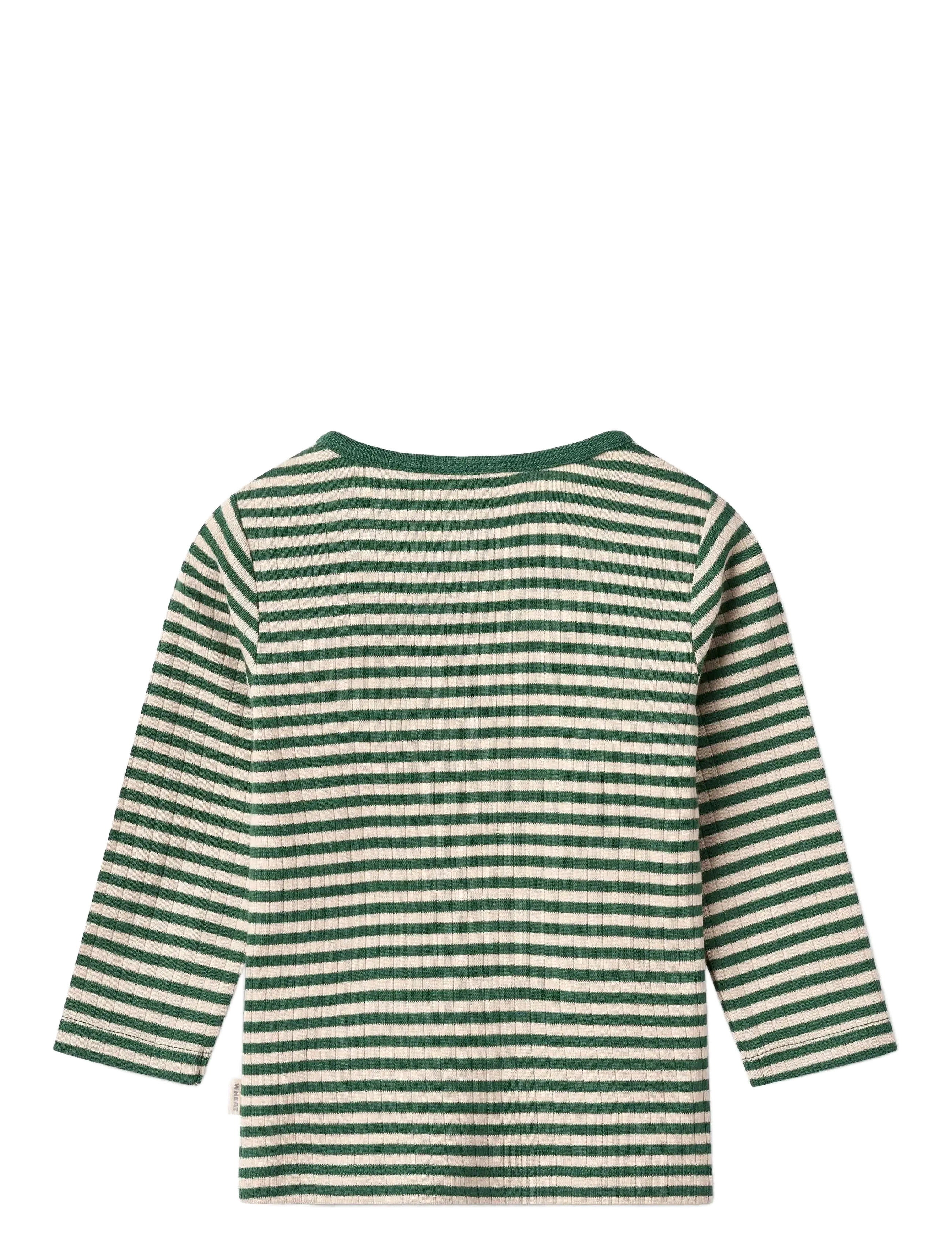Wheat - T-shirt L/S Stig - green stripe - 1