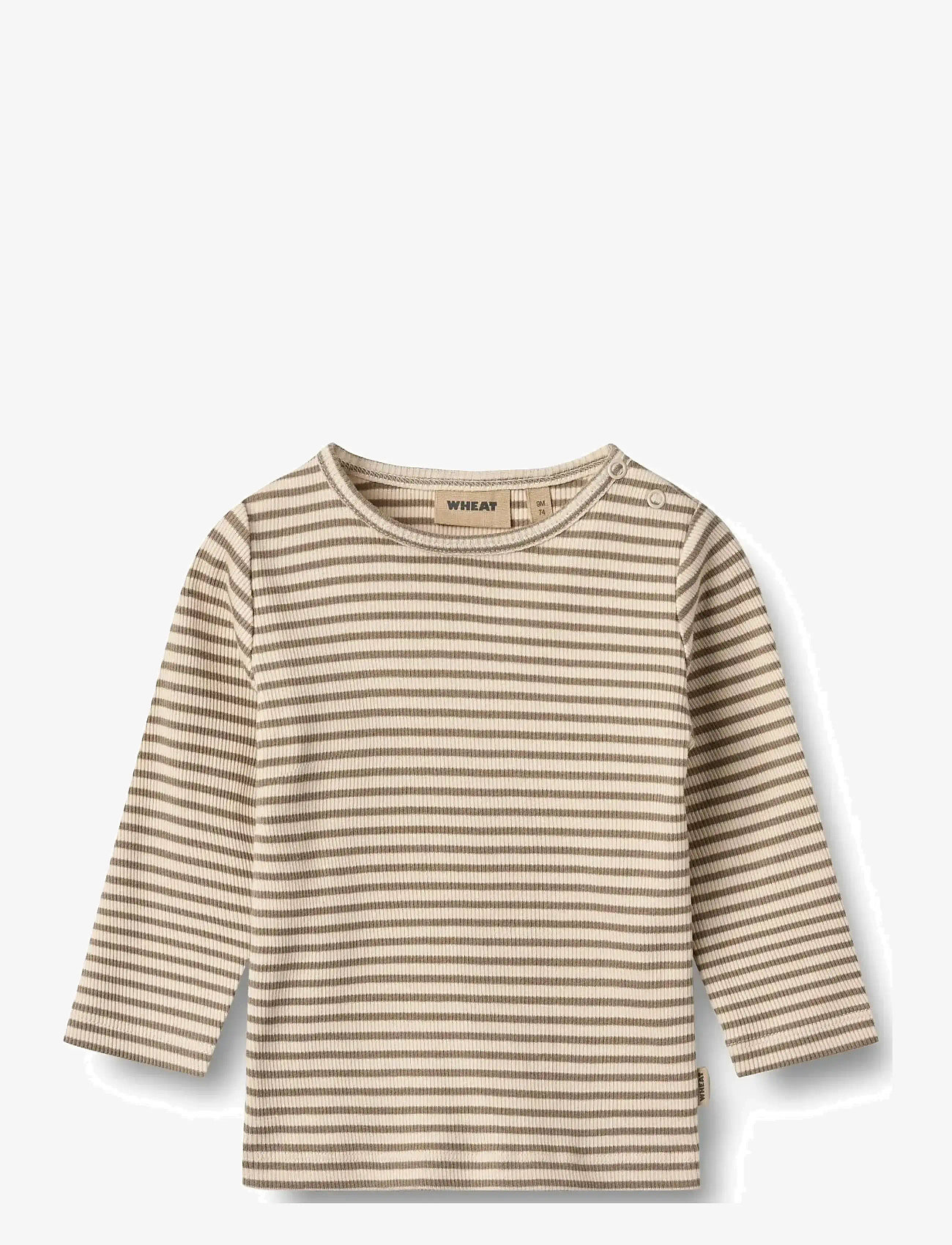 Wheat - T-shirt L/S Stig - langærmede t-shirts - stone stripe - 0