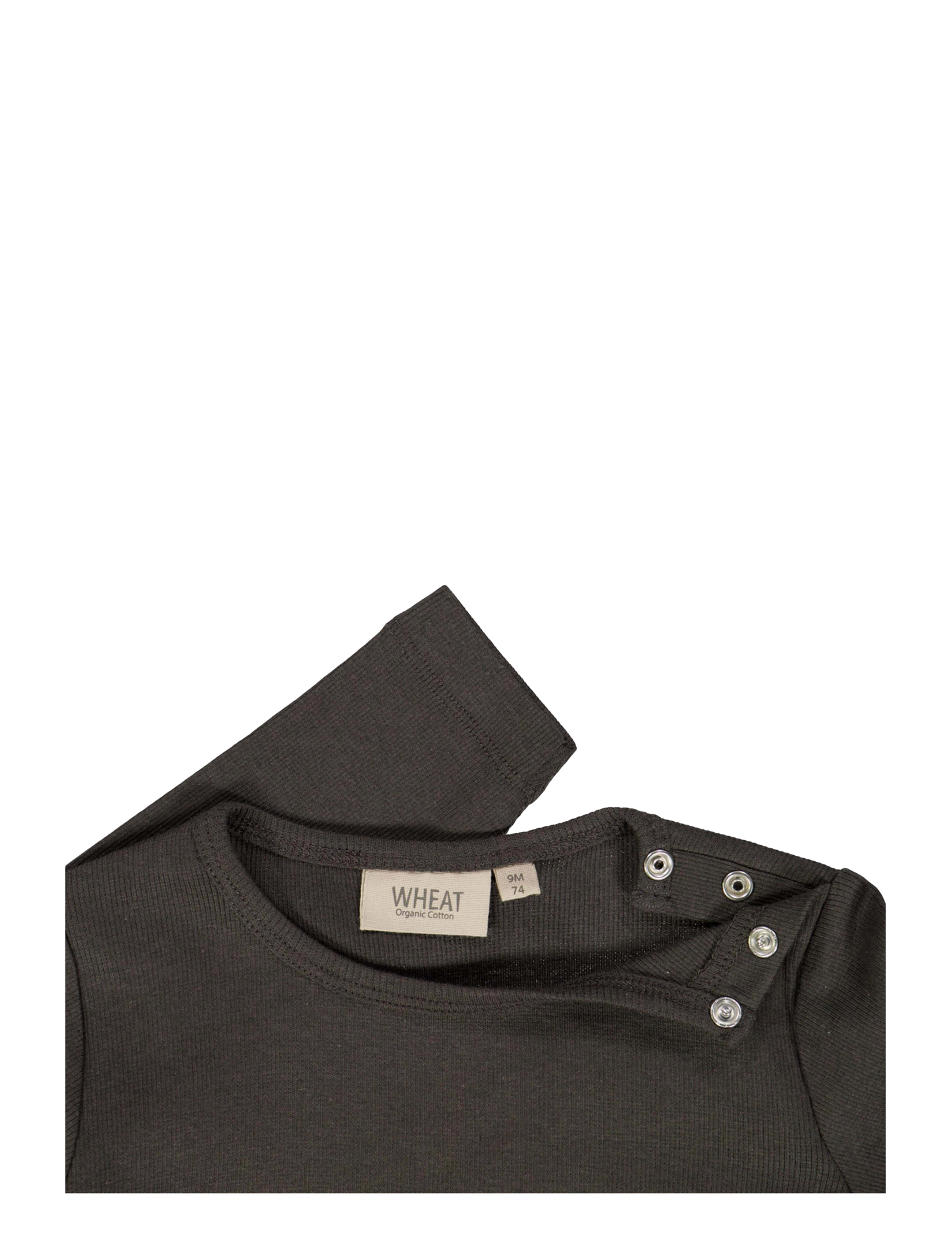 Wheat - Rib T-Shirt LS - black granite - 1