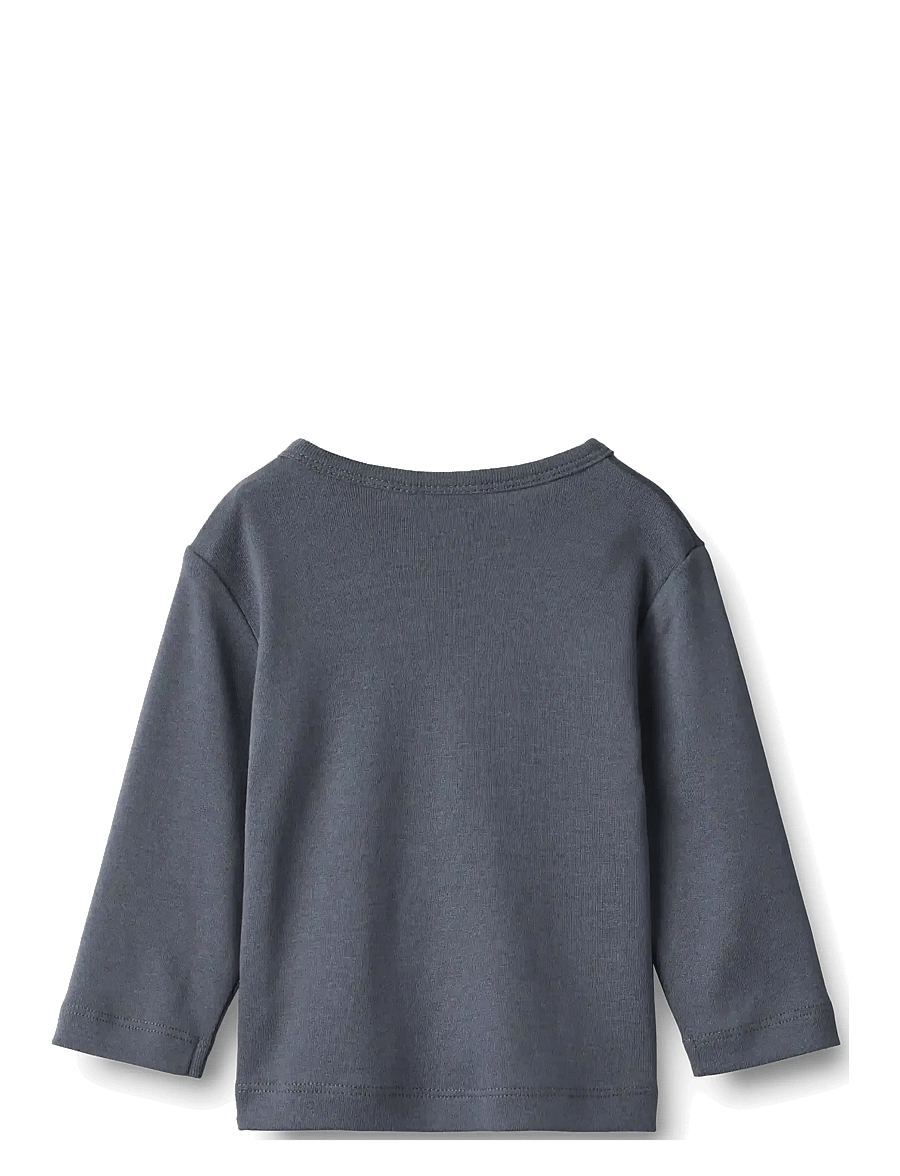 Wheat - 2 T-shirt L/S Milo - langärmelig - greyblue stripe - 4