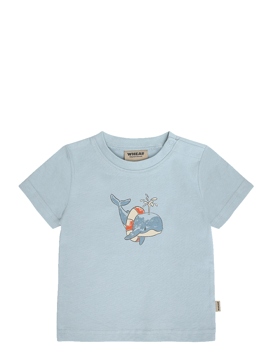 Wheat - T-shirt S/S Wally - kortärmade t-shirts - summer sky - 0