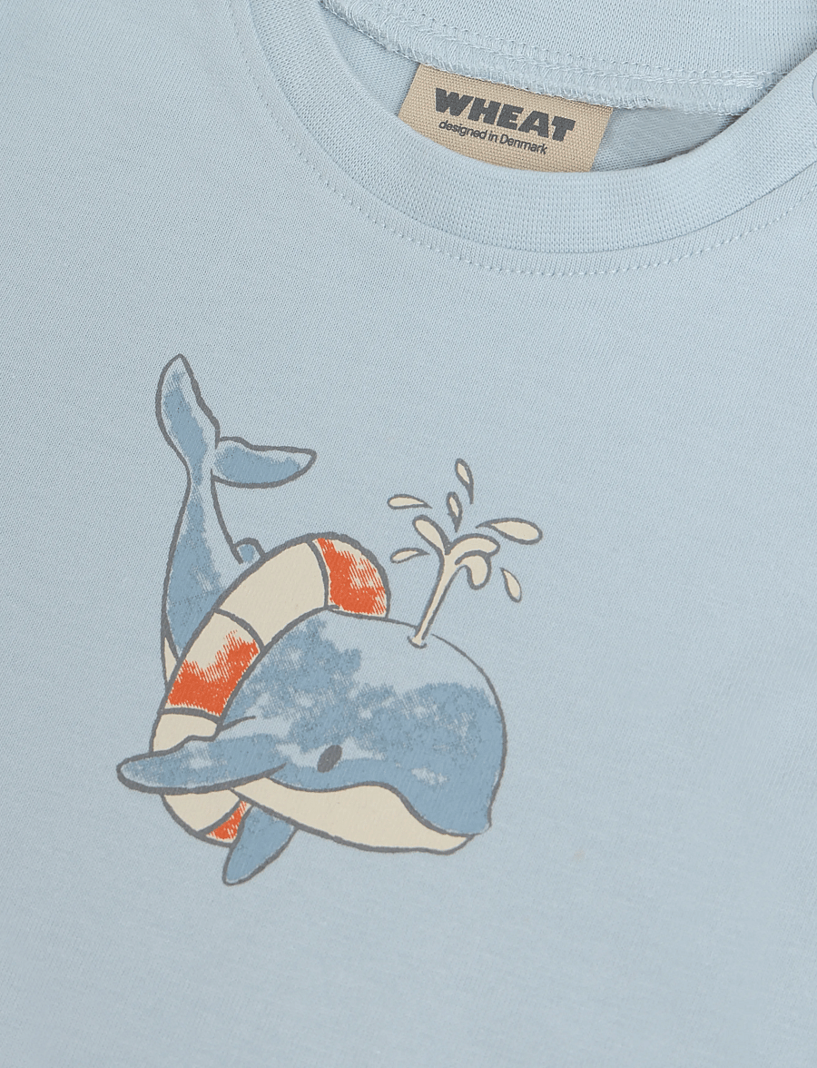 Wheat - T-shirt S/S Wally - kortärmade t-shirts - summer sky - 2