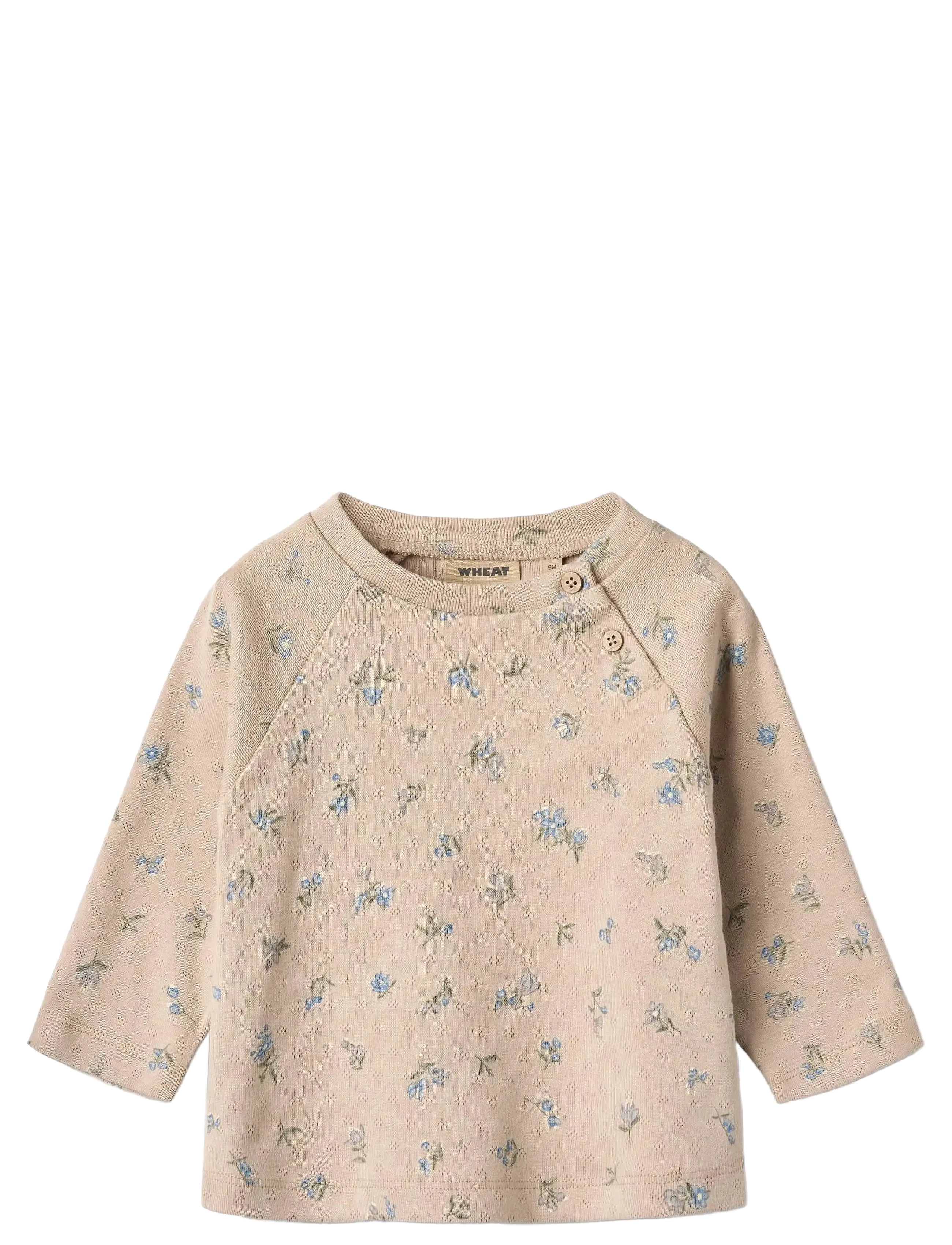 Wheat T-shirt L/S Darrin - Basics - WARM SAND FLOWERS / beige