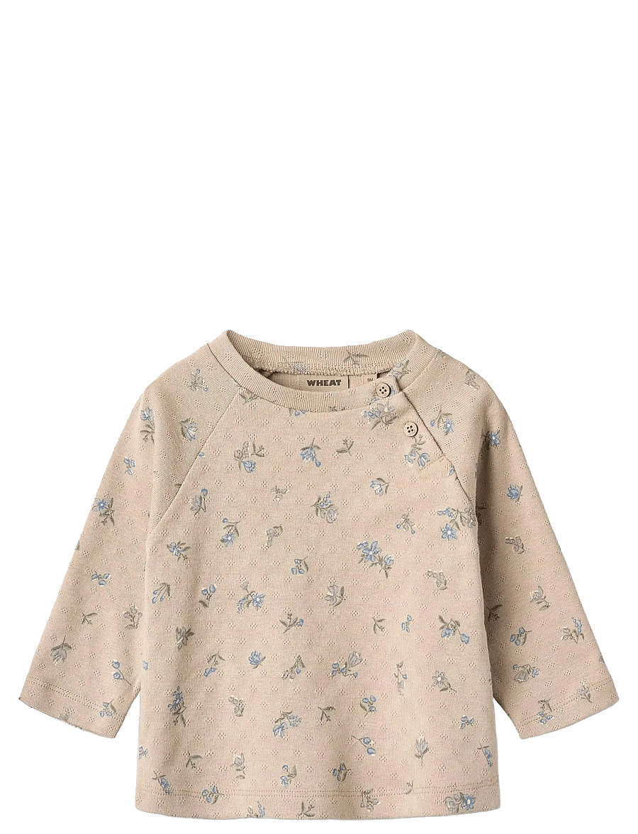 Wheat - T-shirt L/S Darrin - langærmede t-shirts - warm sand flowers - 0