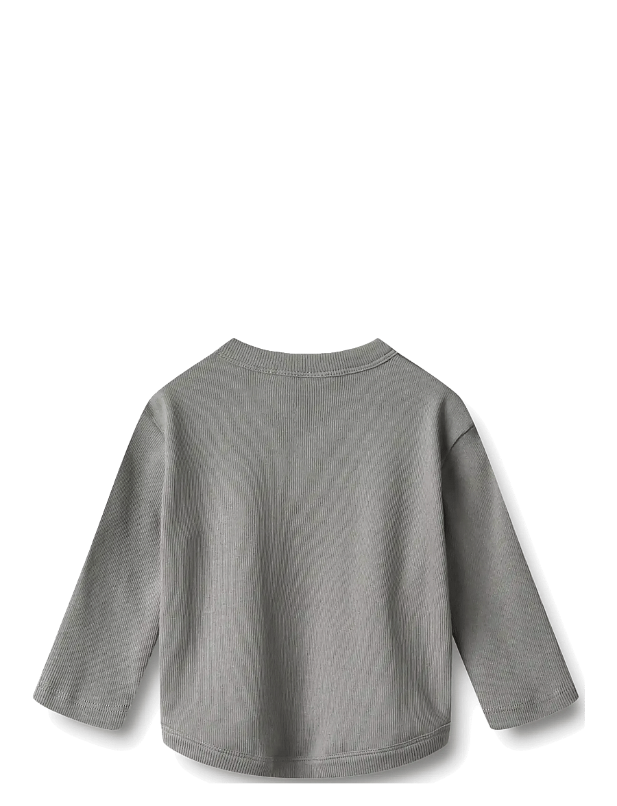 Wheat - T-shirt L/S Osvald - flint - 1