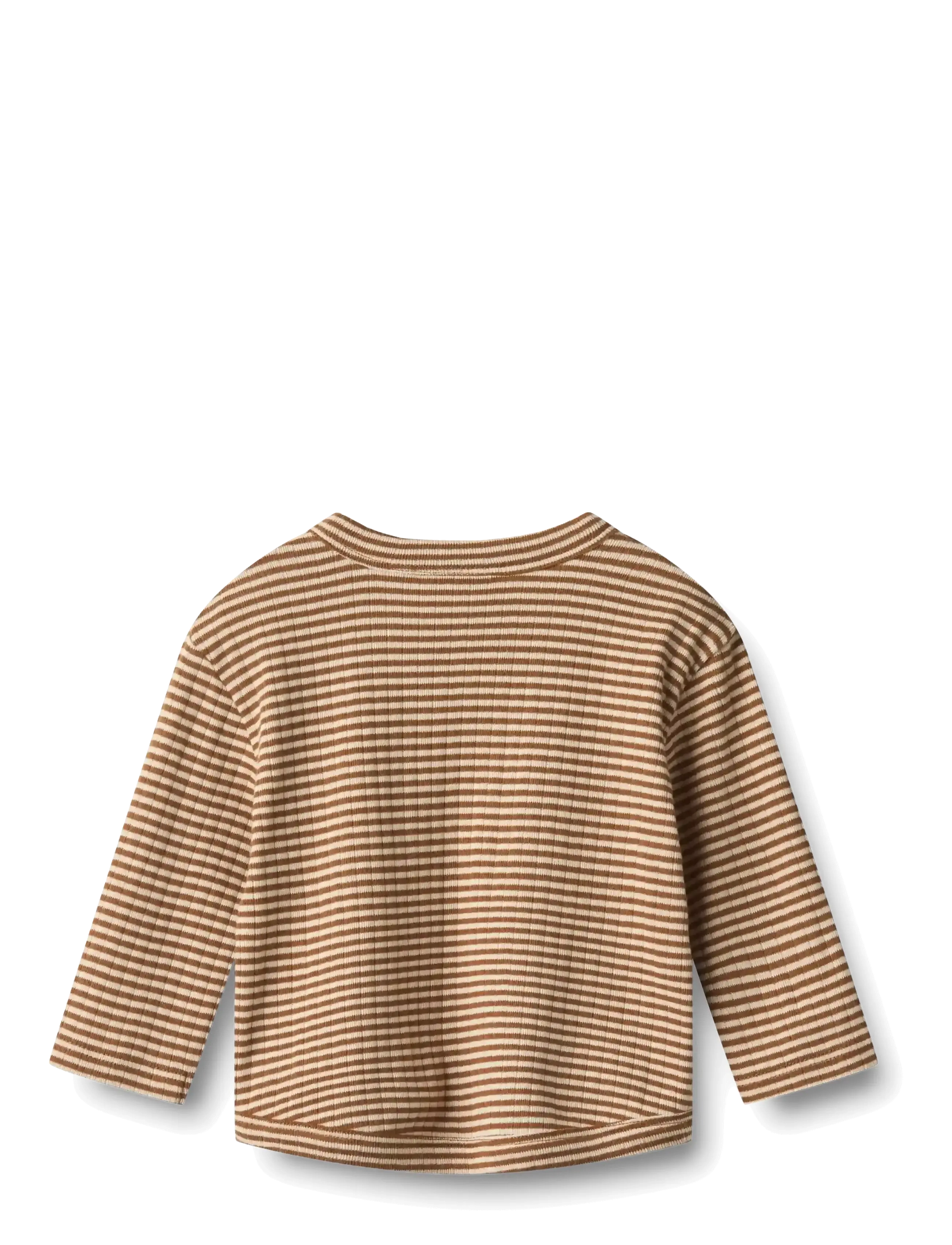 Wheat - T-shirt L/S Osvald - warm hazel stripe - 1