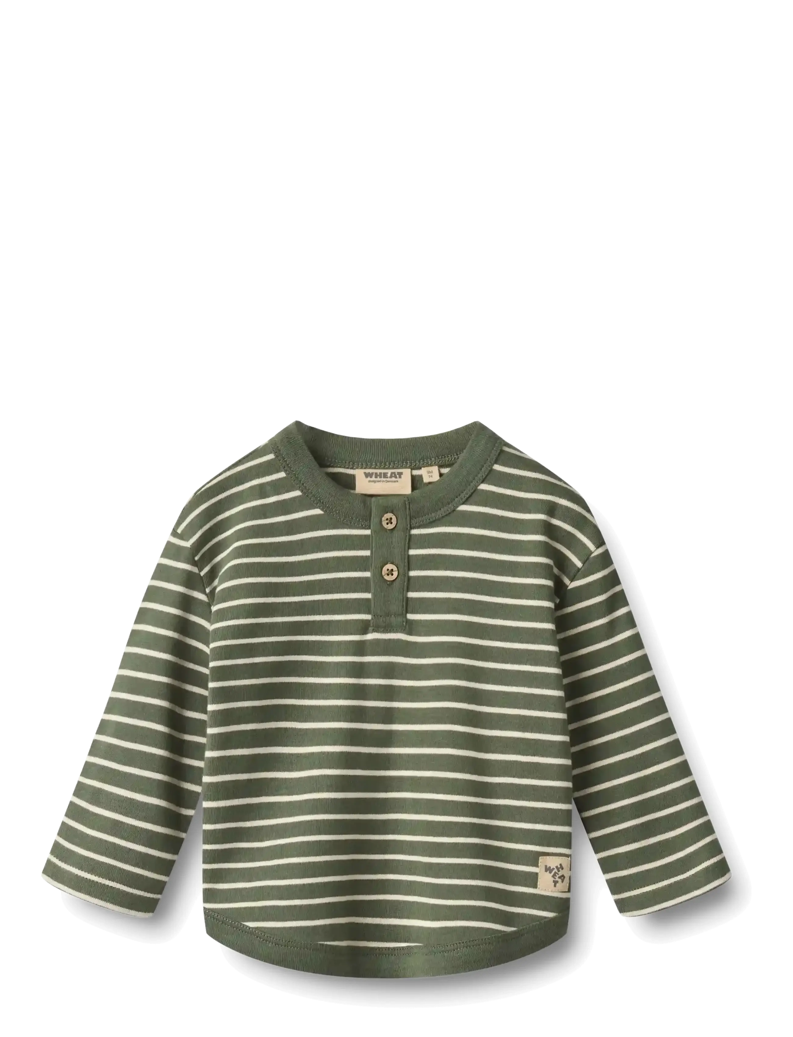 Wheat T-shirt L/S Osvald - Alles anzeigen - DARK GREEN STRIPE / green