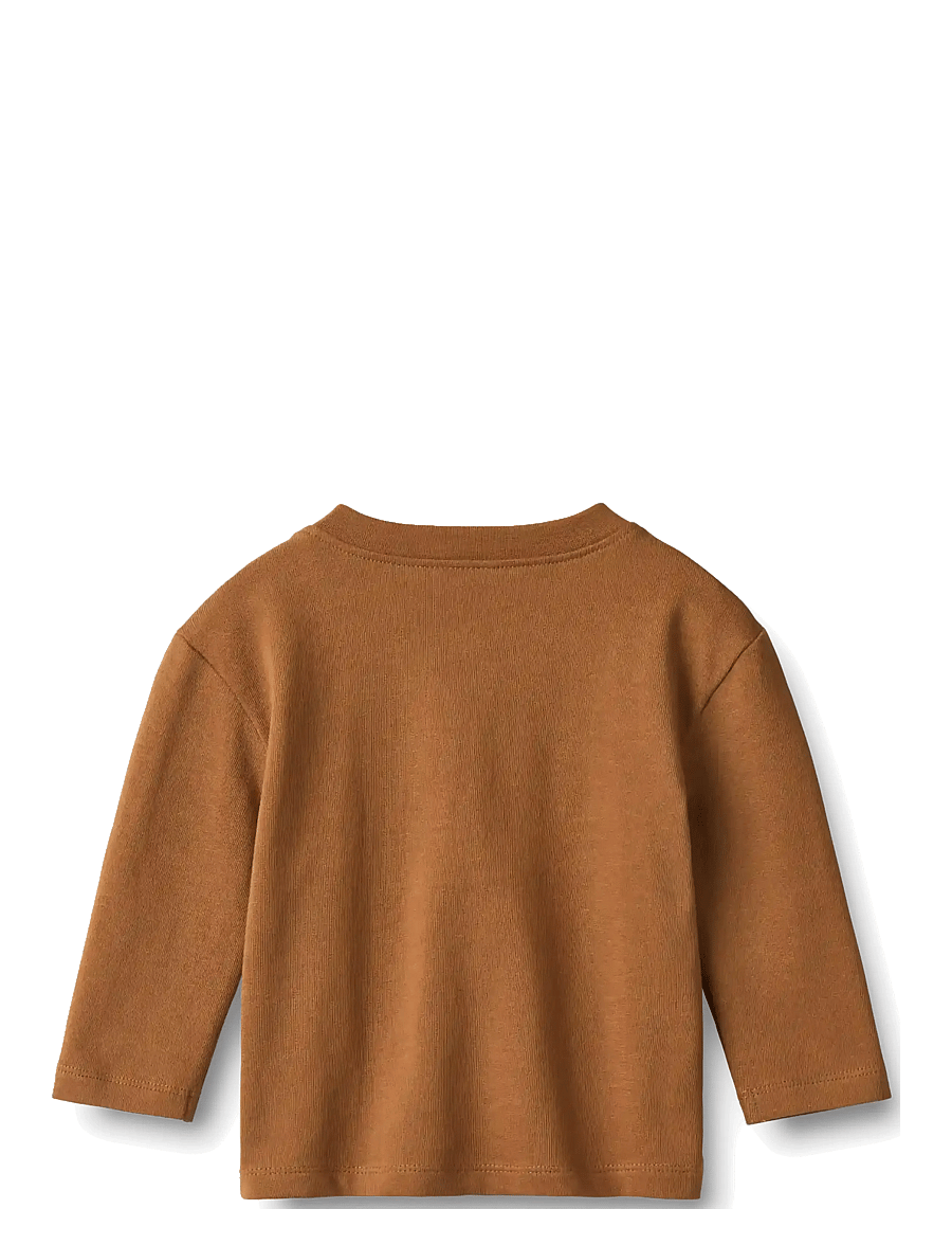 Wheat - T-shirt L/S Ebbe Print - pikkade varrukatega t-särgid - warm hazel - 1
