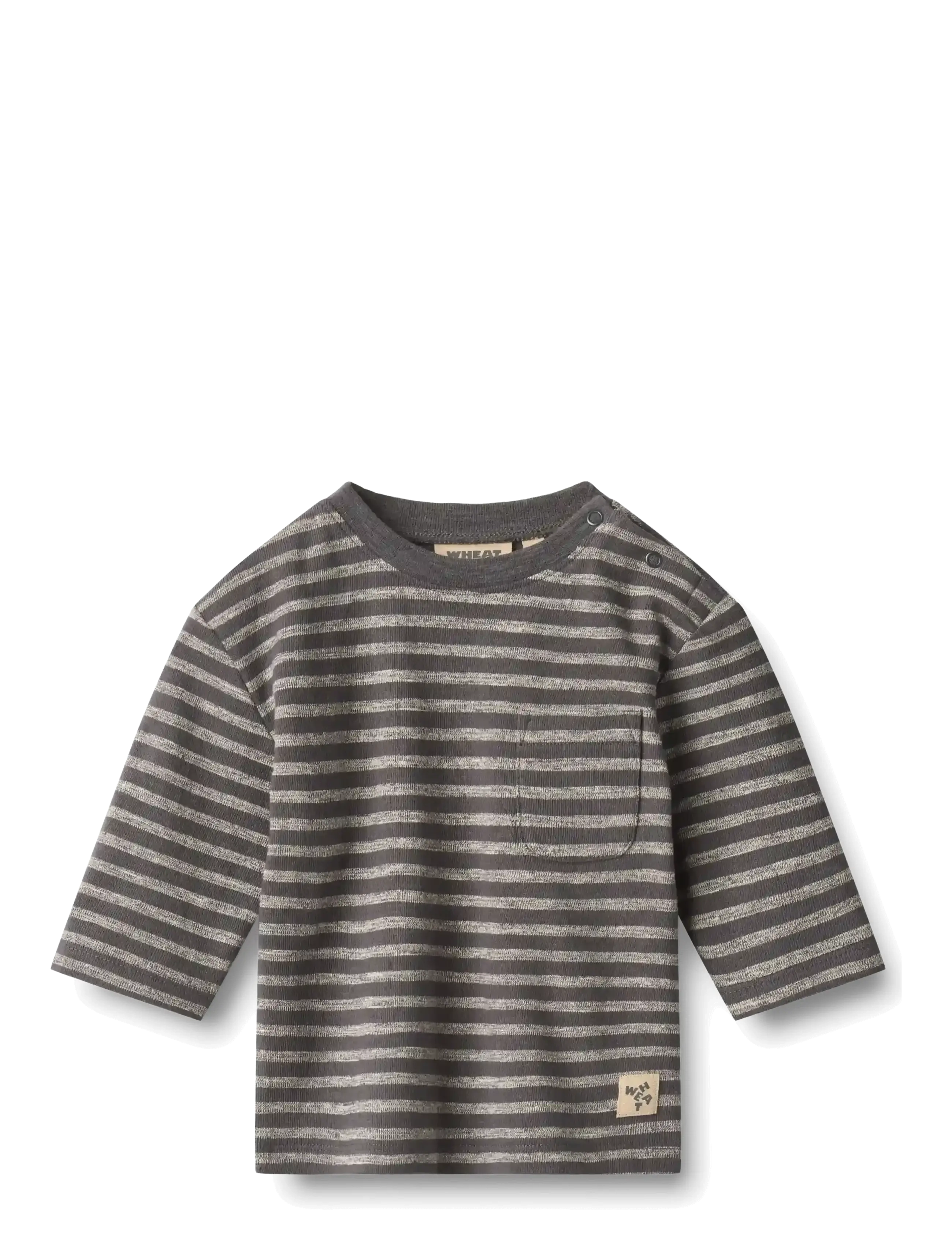 Wheat T-shirt L/S Ross - Imik  44-92 - DARK CHARCOAL STRIPE / grey