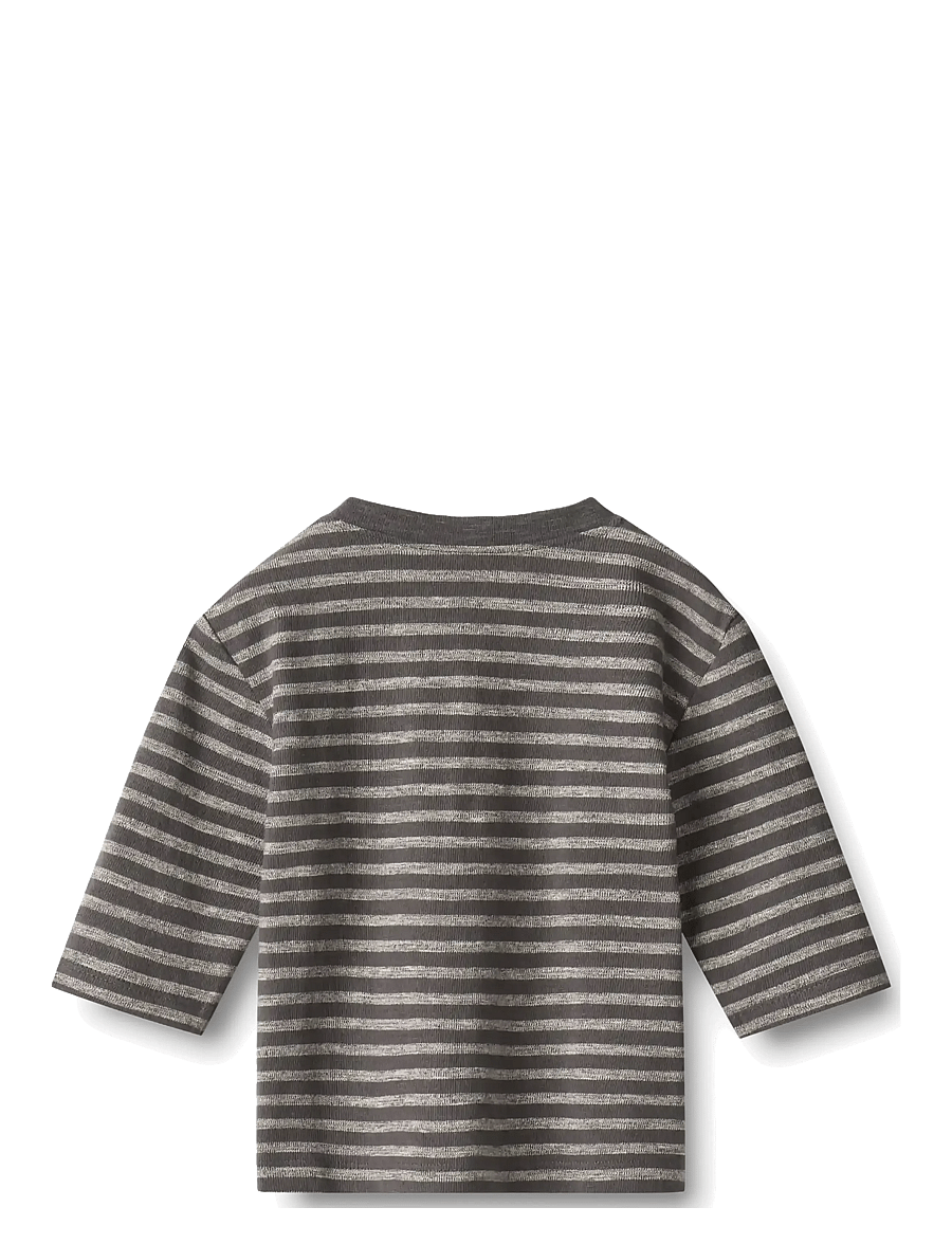 Wheat - T-shirt L/S Ross - pikkade varrukatega t-särgid - dark charcoal stripe - 1
