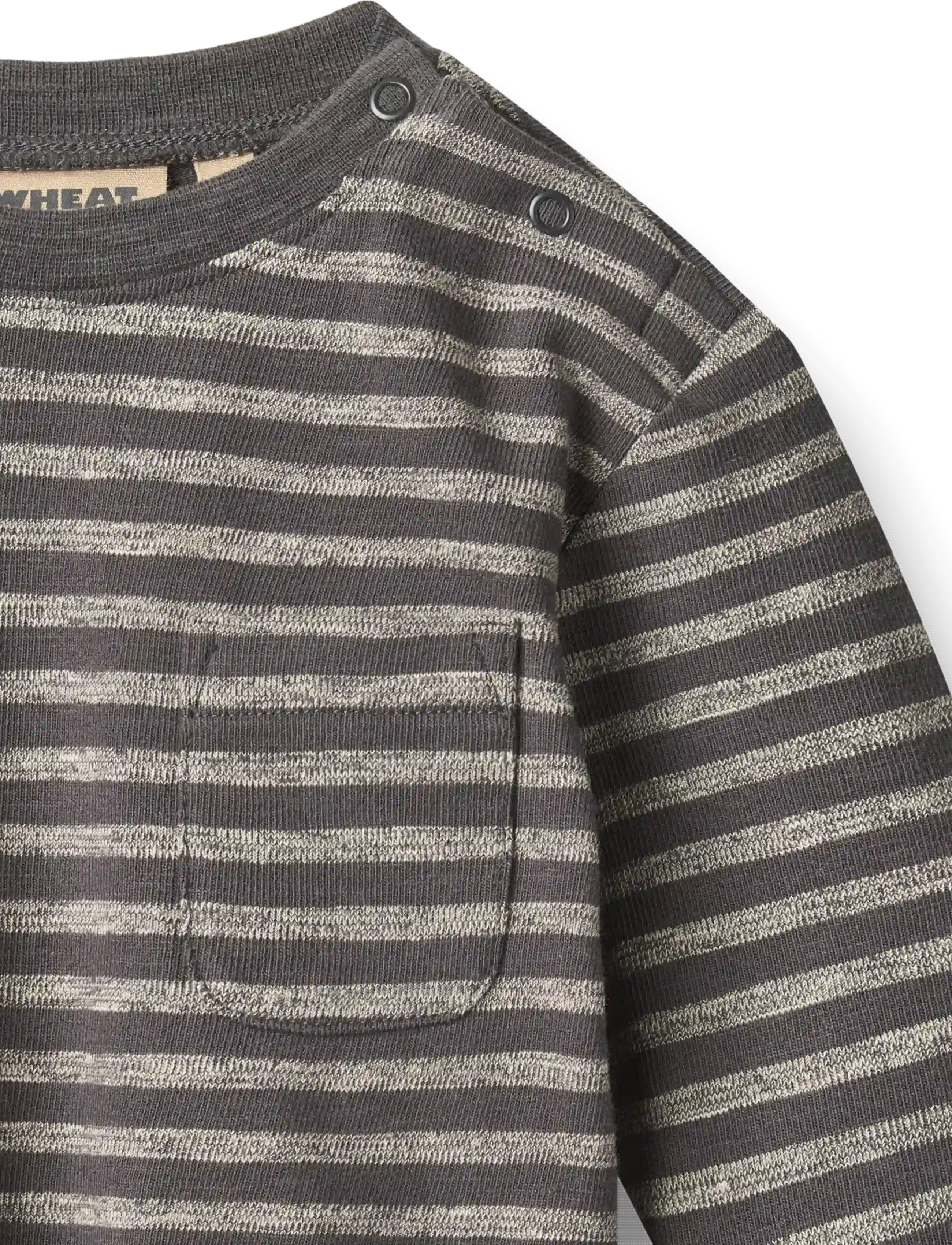 Wheat - T-shirt L/S Ross - pikkade varrukatega t-särgid - dark charcoal stripe - 2