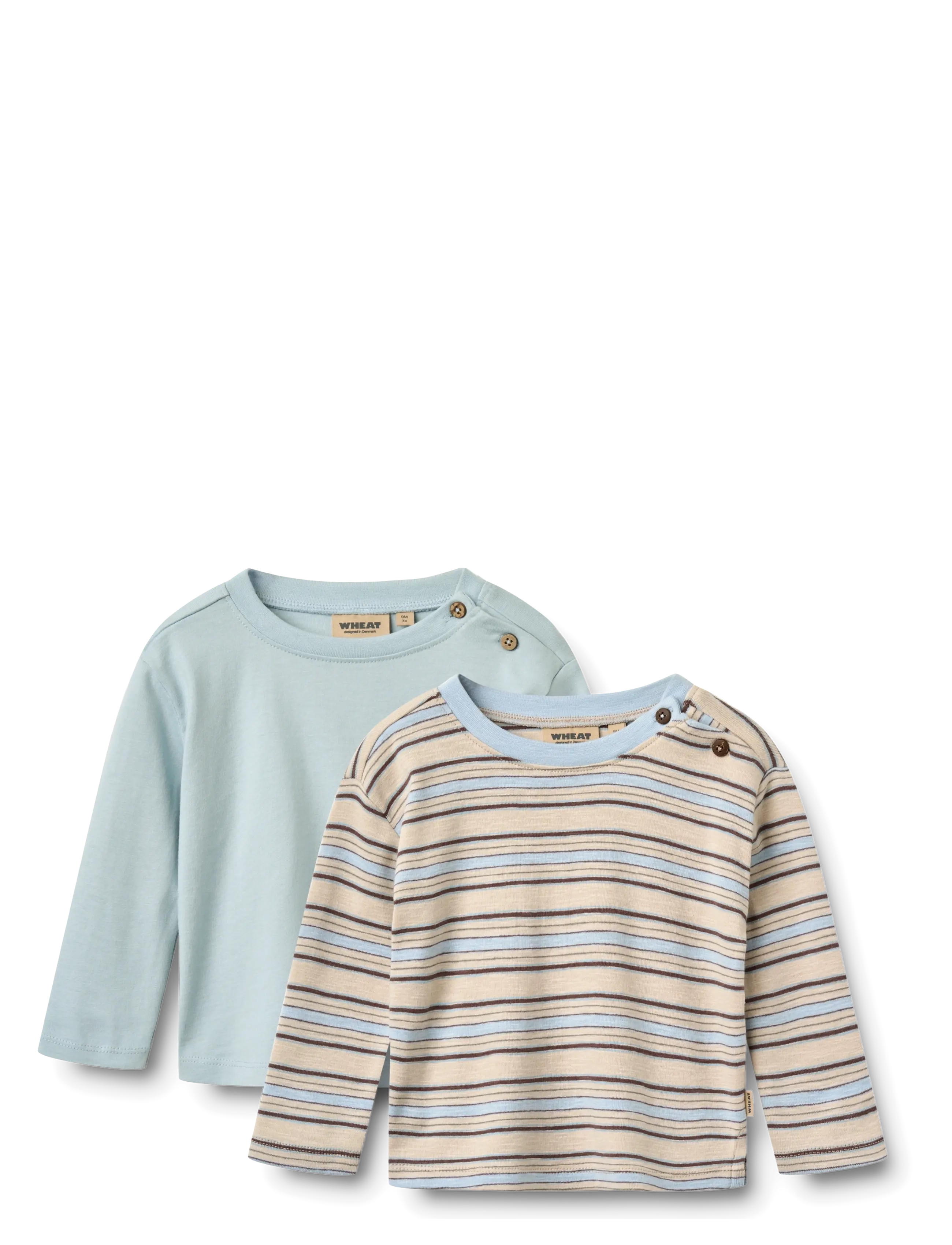 Wheat 2 T-shirt L/S Ebbe - Clothing - MULTI BLUE STRIPE / blue