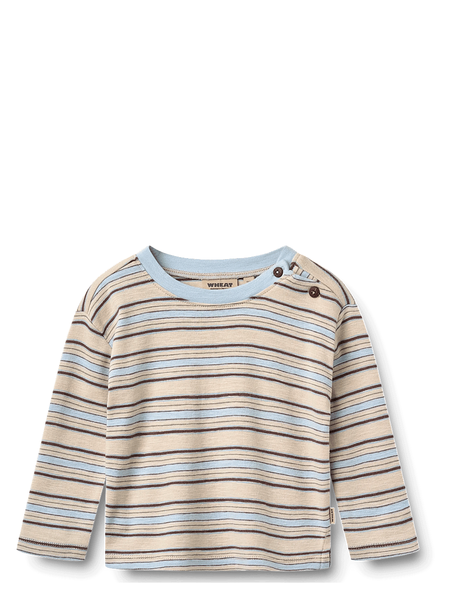 Wheat - 2 T-shirt L/S Ebbe - pikkade varrukatega t-särgid - multi blue stripe - 2