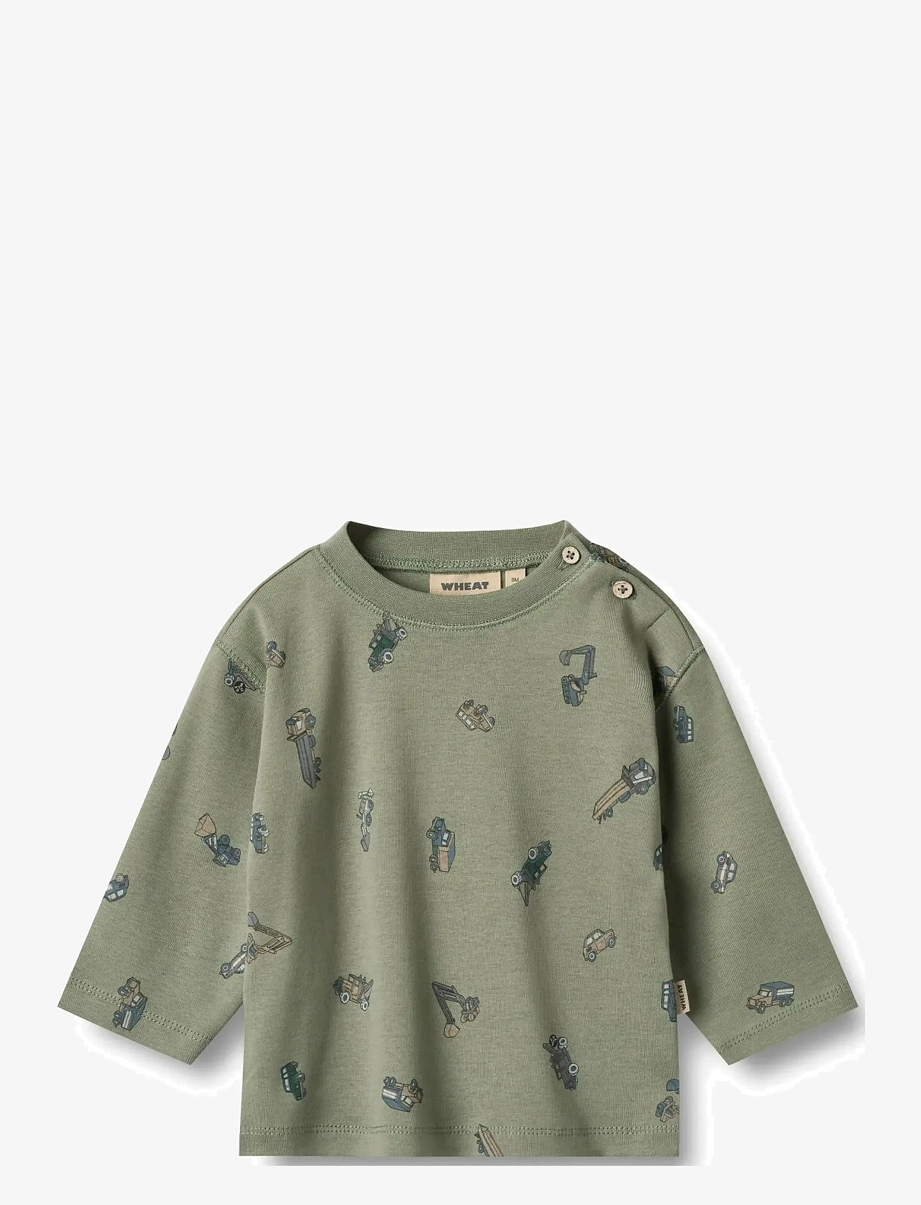 Wheat - T-shirt L/S Malthe - marškinėliai ilgomis rankovėmis - dusty green cars - 0
