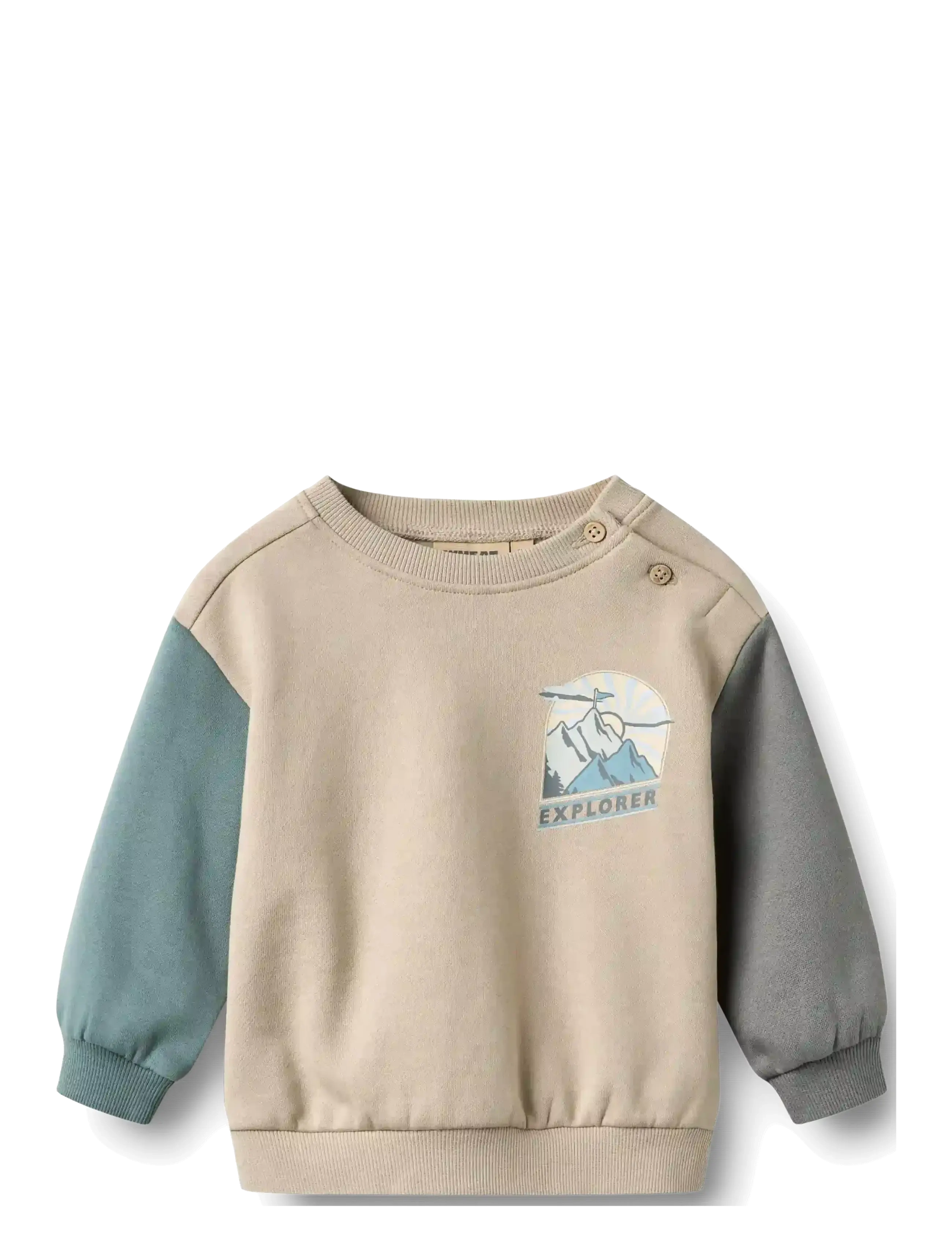 Wheat Sweatshirt L/S Elliot Print - Sweatshirts - GREY MOON / beige