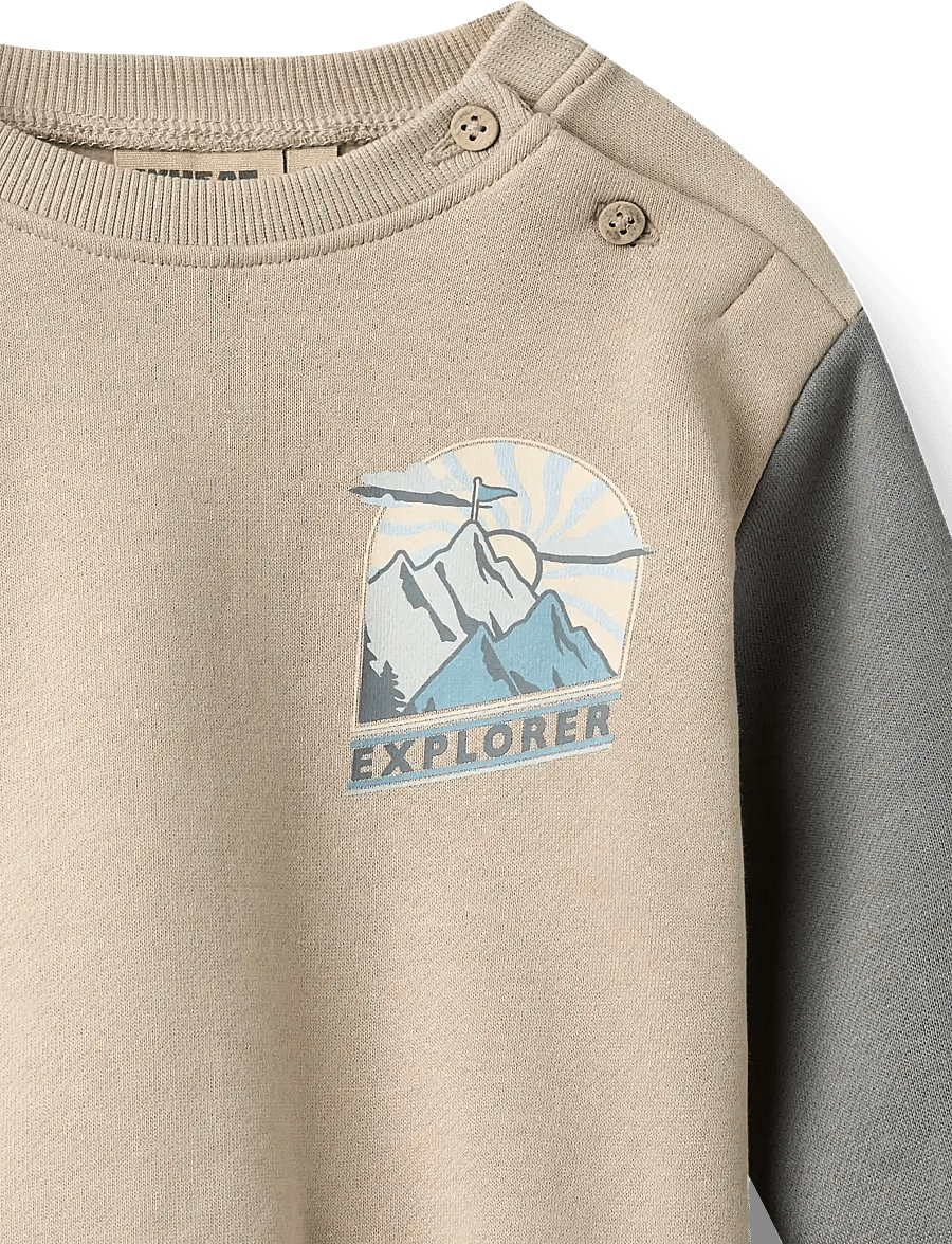 Wheat - Sweatshirt L/S Elliot Print - sweatshirts - grey moon - 2