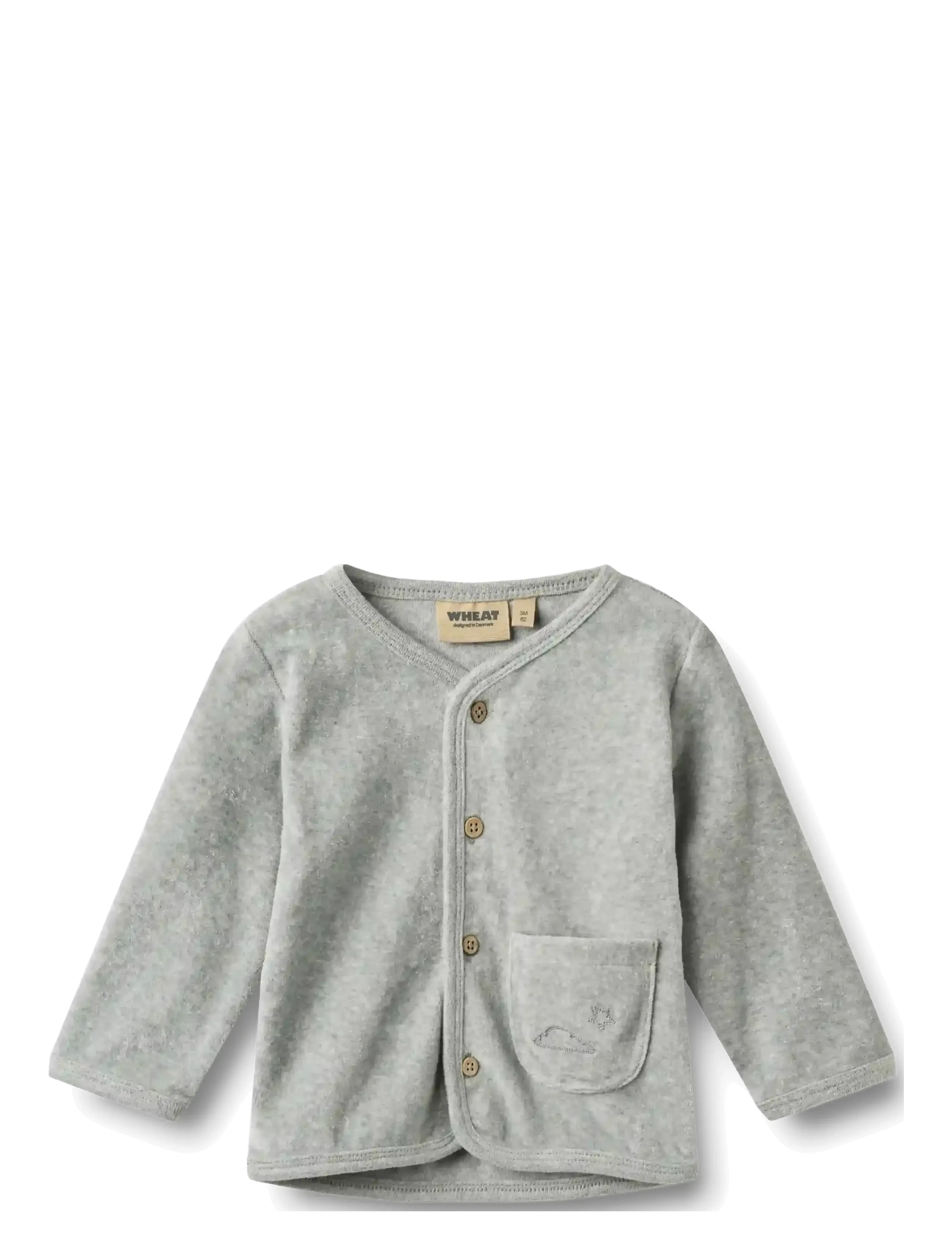 Wheat Sweat Cardigan L/S Toto Sky - Baby 44-92 - MELANGE GREY / grey