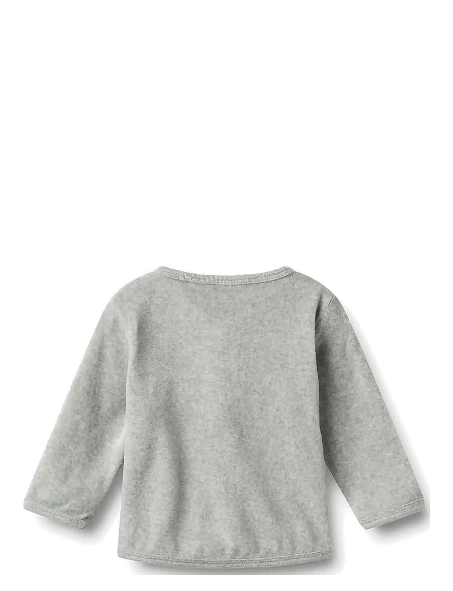 Wheat - Sweat Cardigan L/S Toto Sky - koftor - melange grey - 1