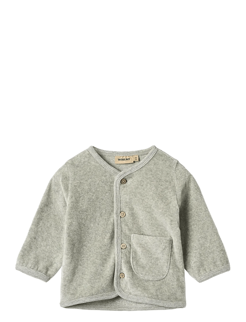 Wheat - Sweat Cardigan Toto - koftor - melange grey - 0