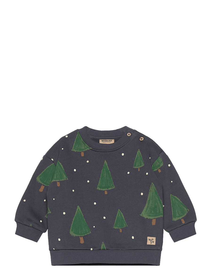 Wheat - Sweatshirt L/S Sandro - sweatshirts - greyblue holiday - 0