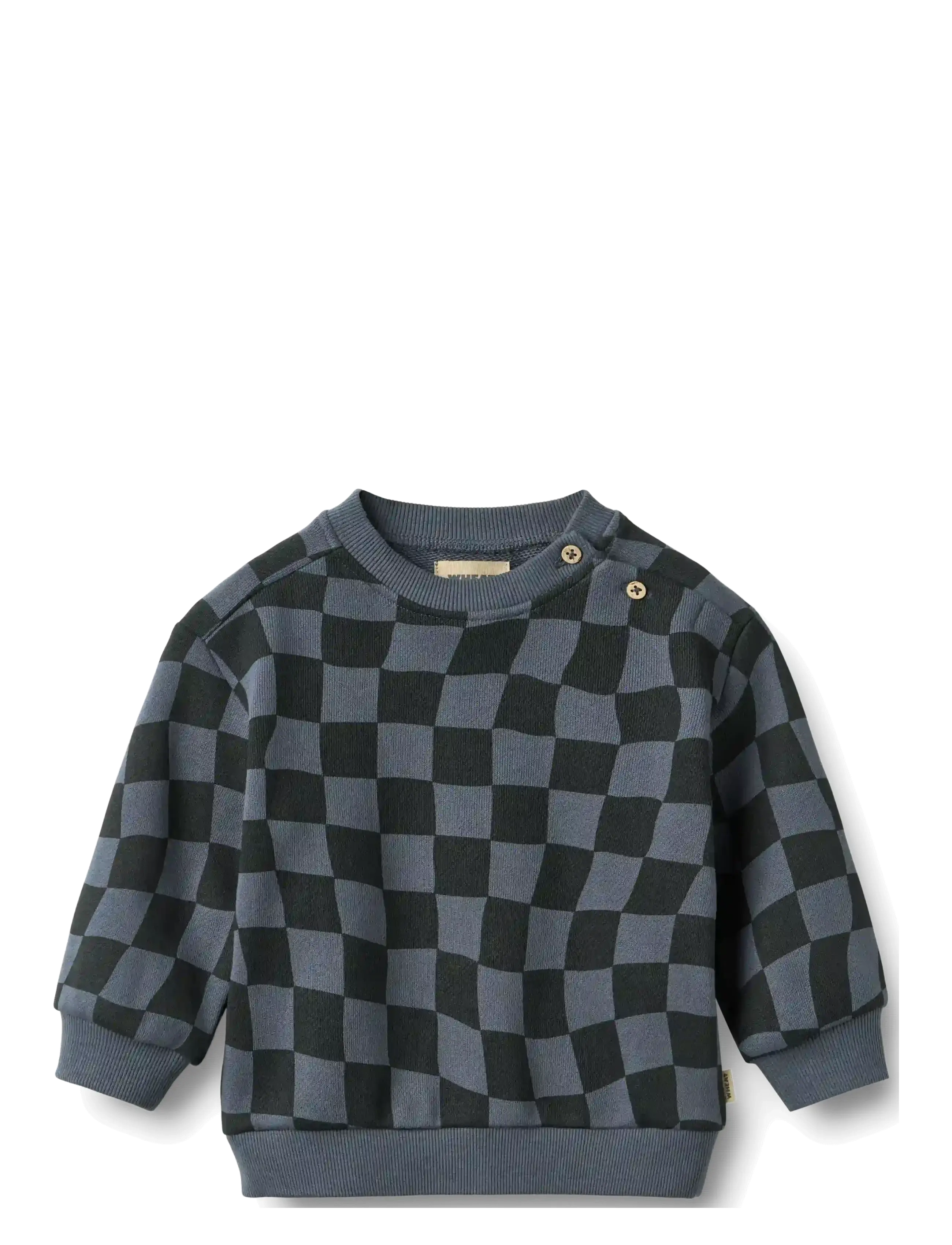 Wheat Sweatshirt L/S Elliot - Neuheiten - NAVY BLUE CHECK / navy