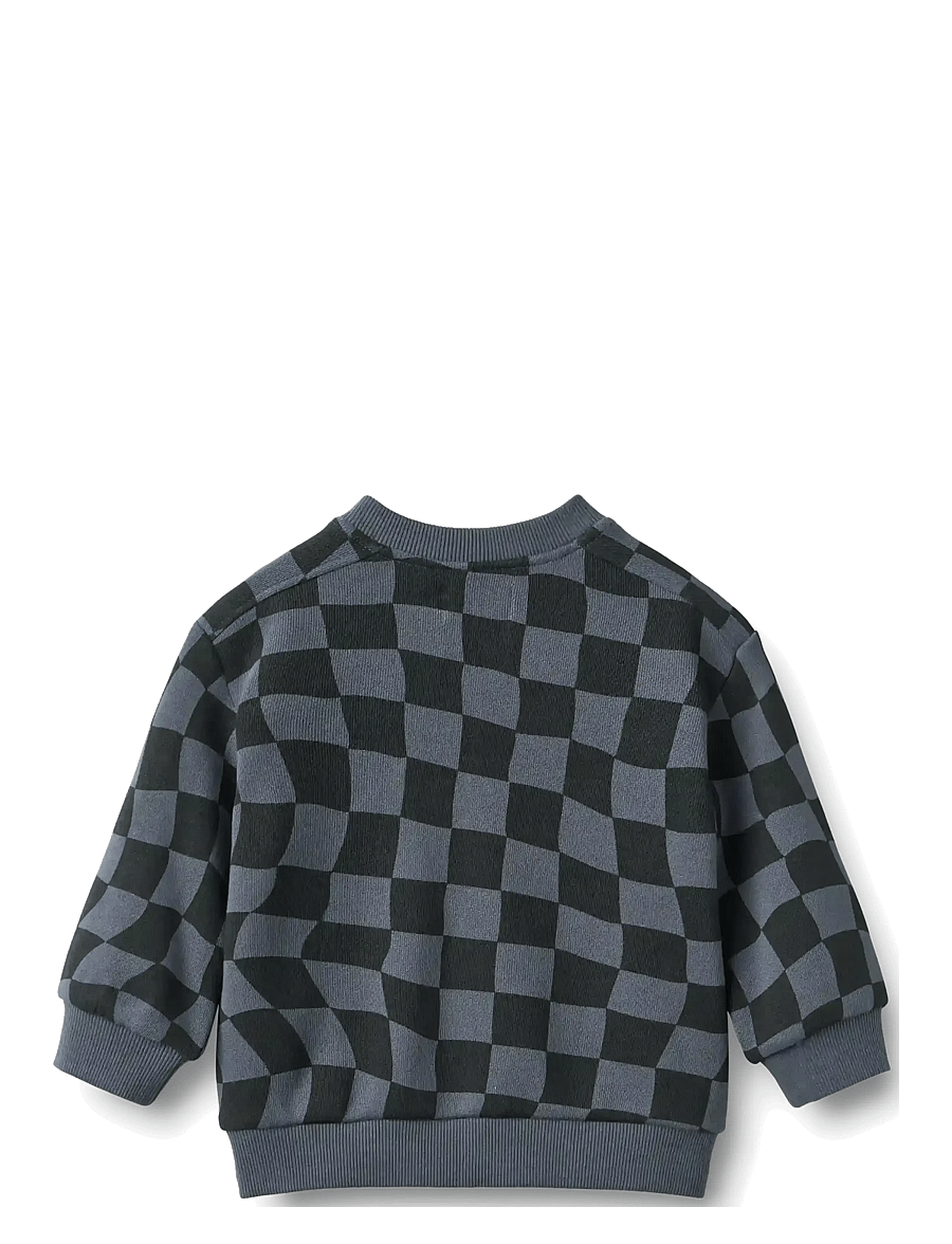 Wheat - Sweatshirt L/S Elliot - sweatshirts - navy blue check - 1