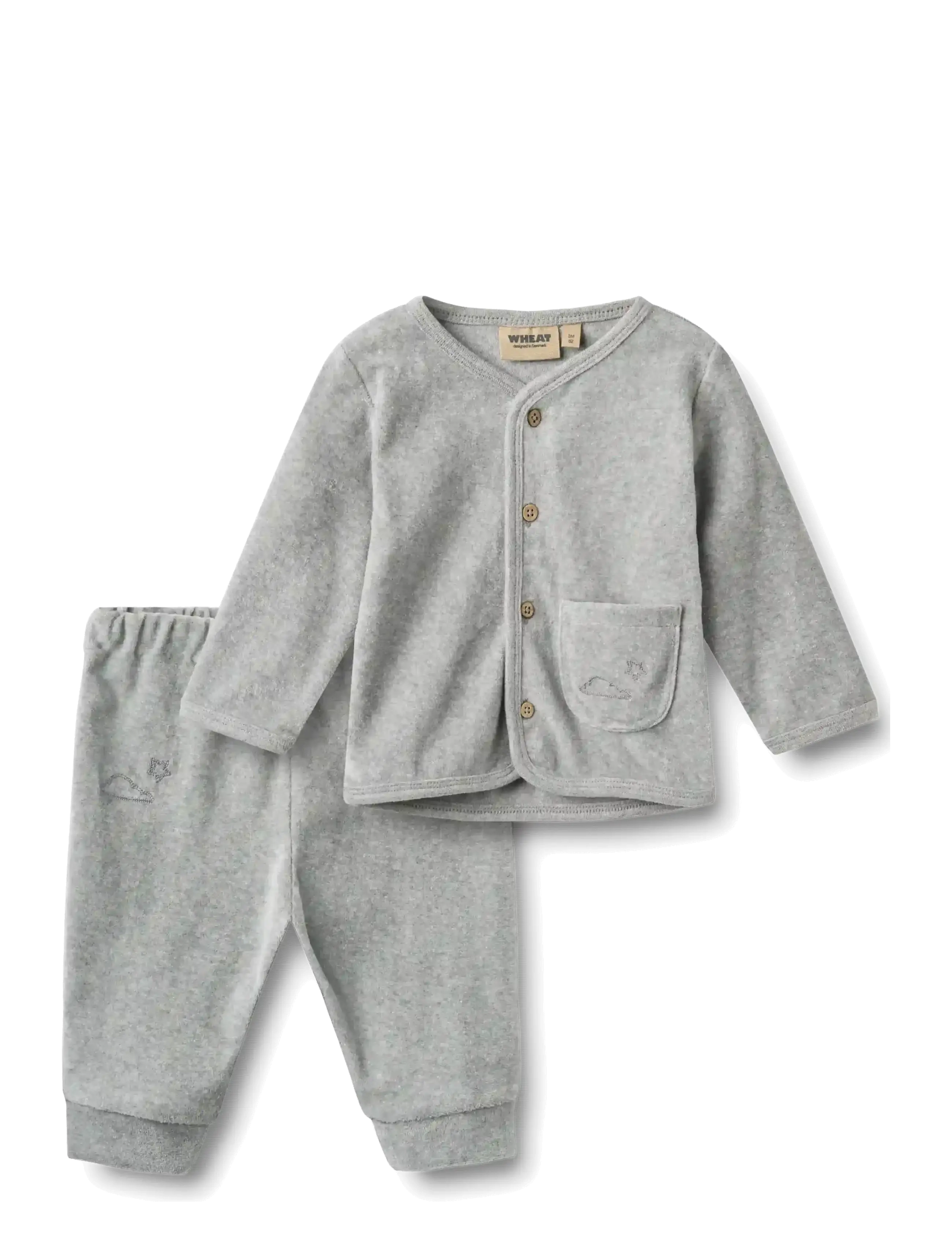 Wheat Set Sweat Cardigan & Trousers Toto - Tøj - MELANGE GREY / grey