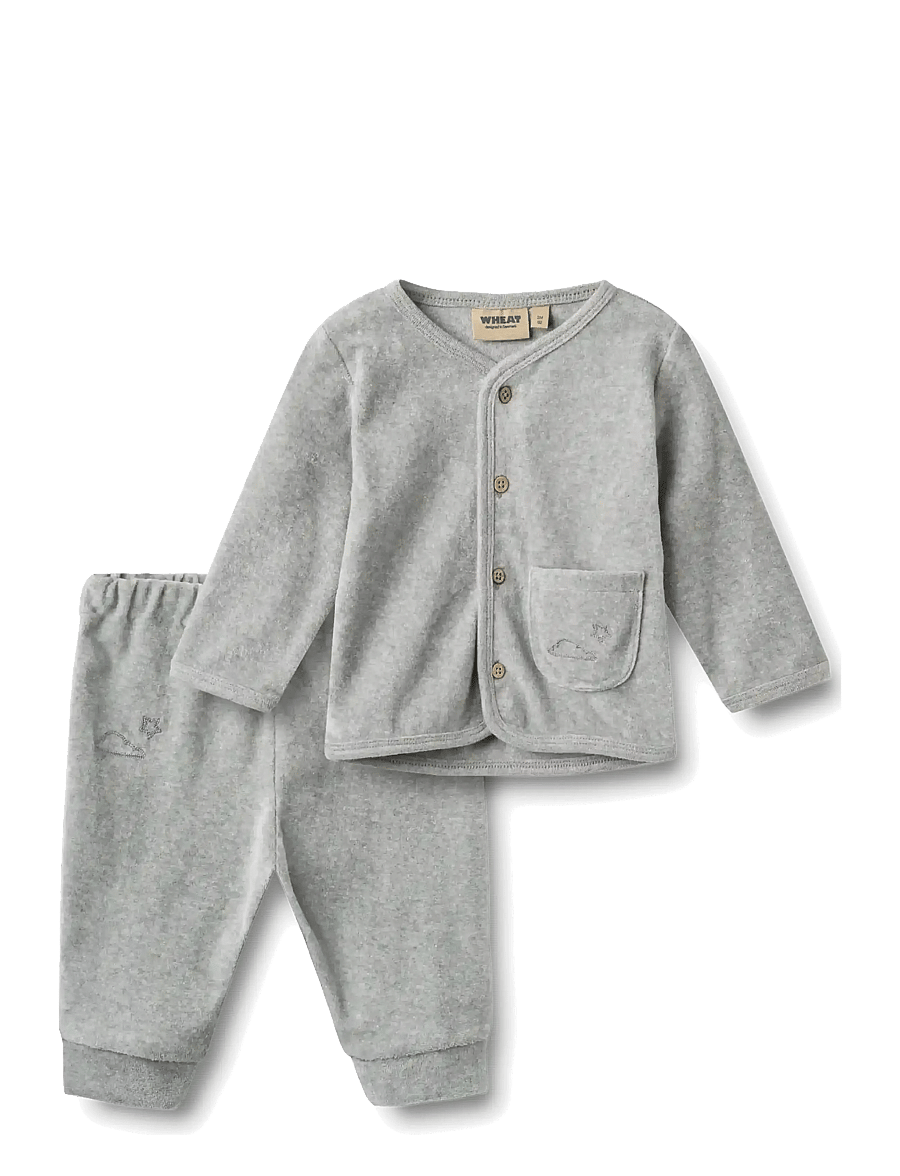 Wheat - Set Sweat Cardigan & Trousers Toto - sportanzüge - melange grey - 0