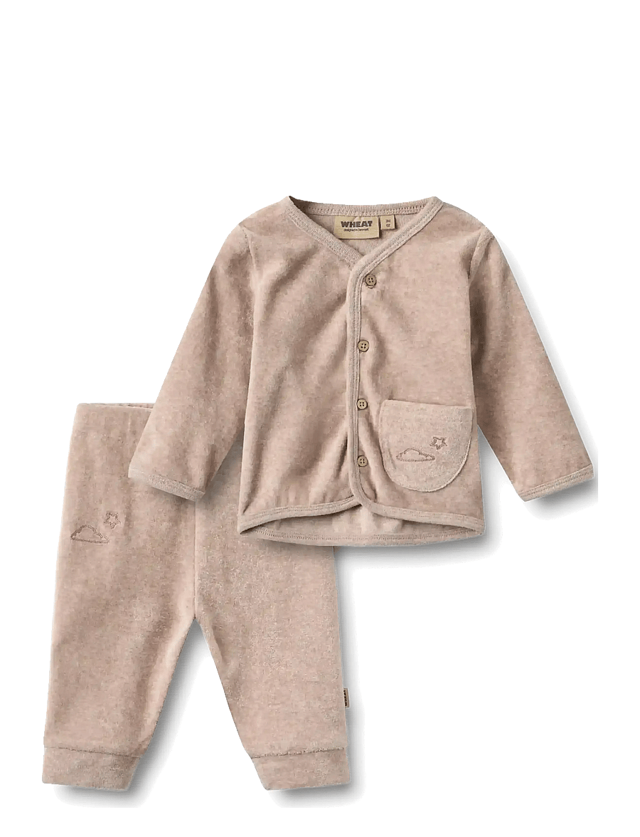 Wheat - Set Sweat Cardigan & Trousers Toto - dressikomplektid - melange rose - 0