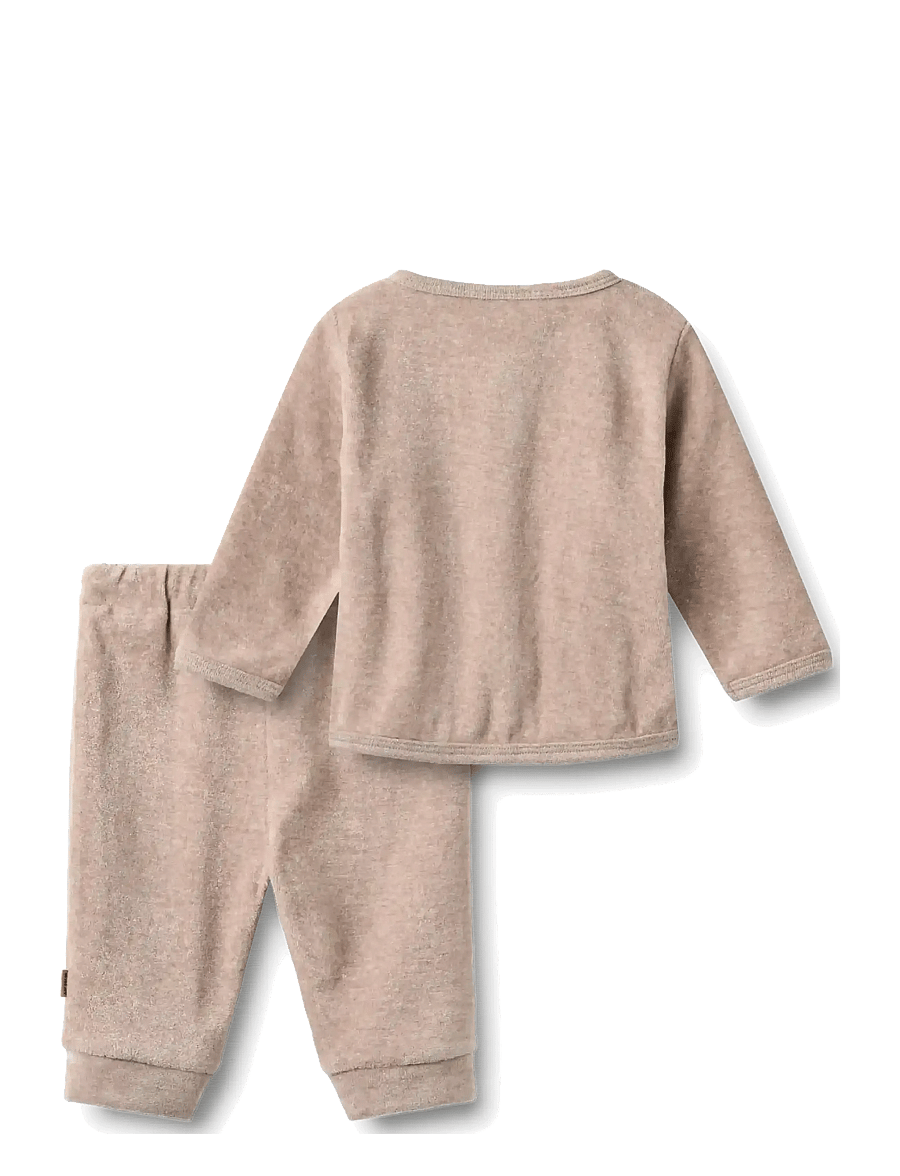 Wheat - Set Sweat Cardigan & Trousers Toto - dressikomplektid - melange rose - 1