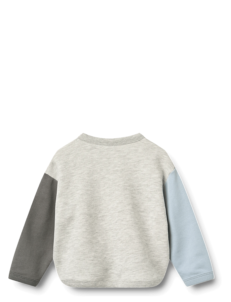 Wheat - Sweatshirt L/S Emery Badge - sweatshirts - light melange grey - 1