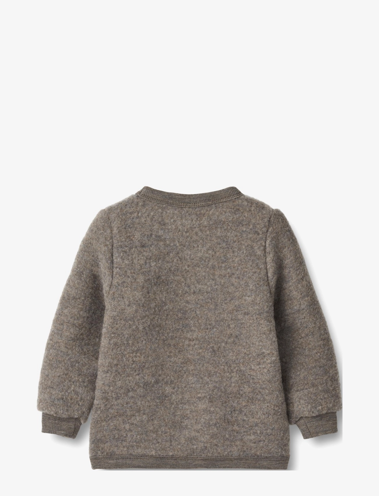 Wheat - Wool Fleece Cardigan Kari - brown melange - 1