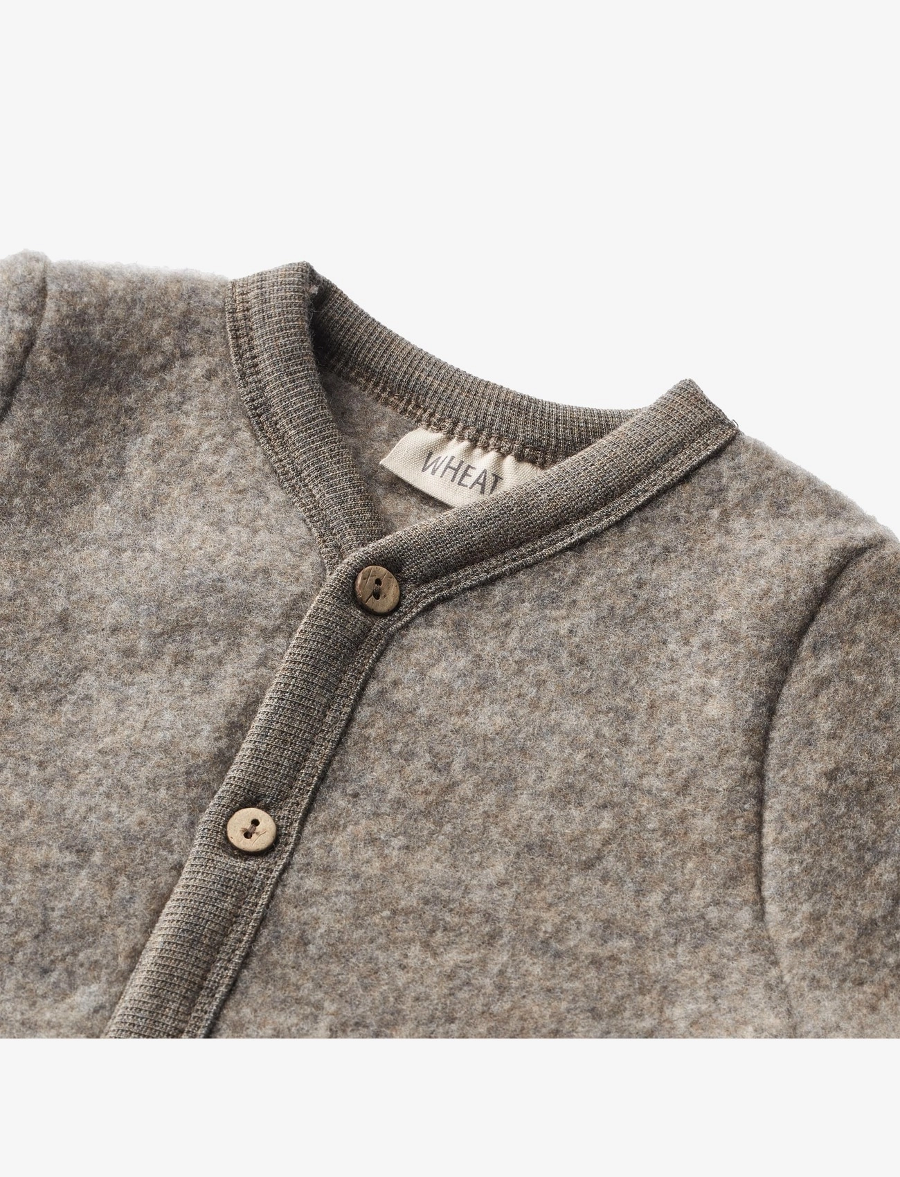 Wheat - Wool Fleece Cardigan Kari - brown melange - 2