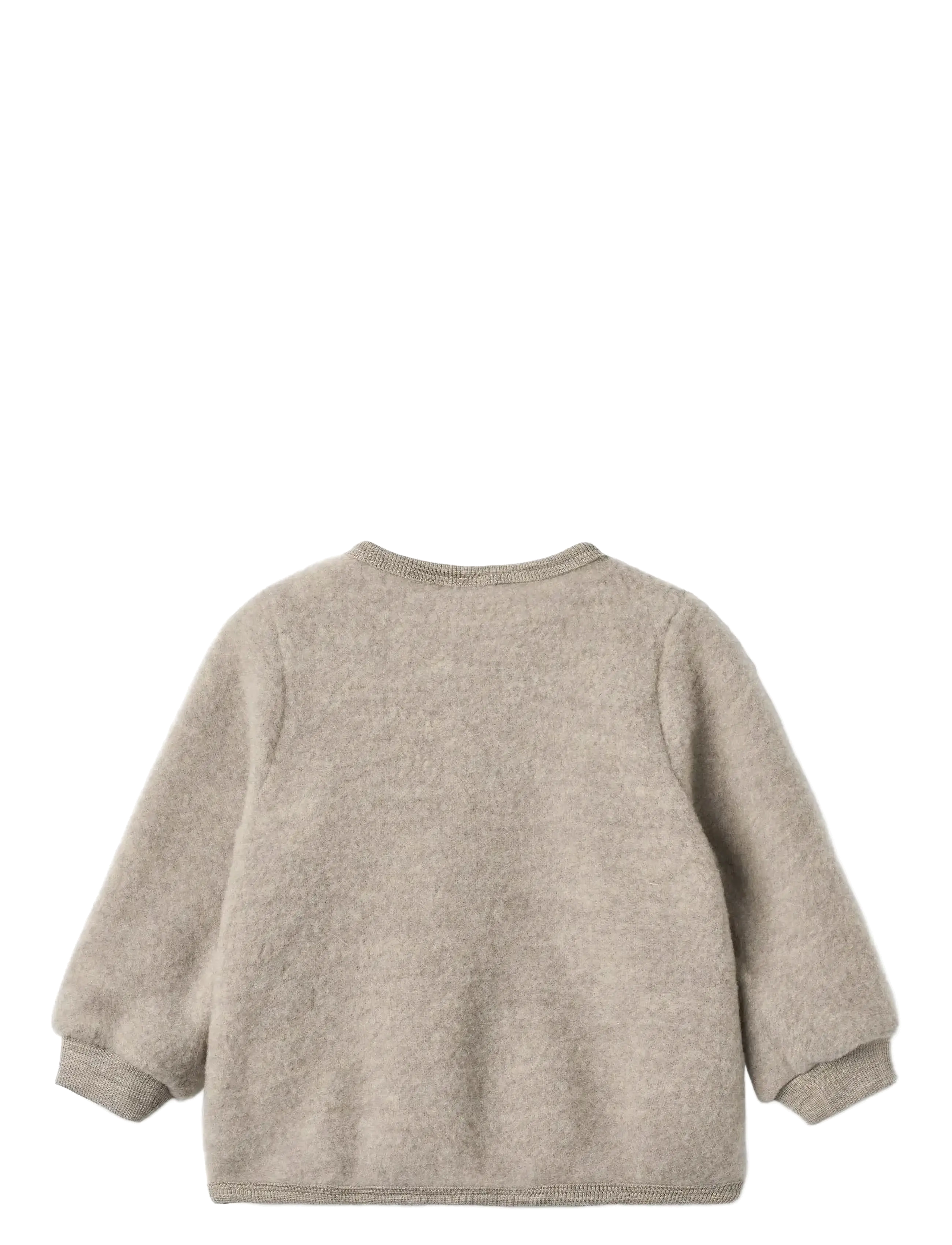 Wheat - Wool Fleece Cardigan Kari - khaki melange - 1