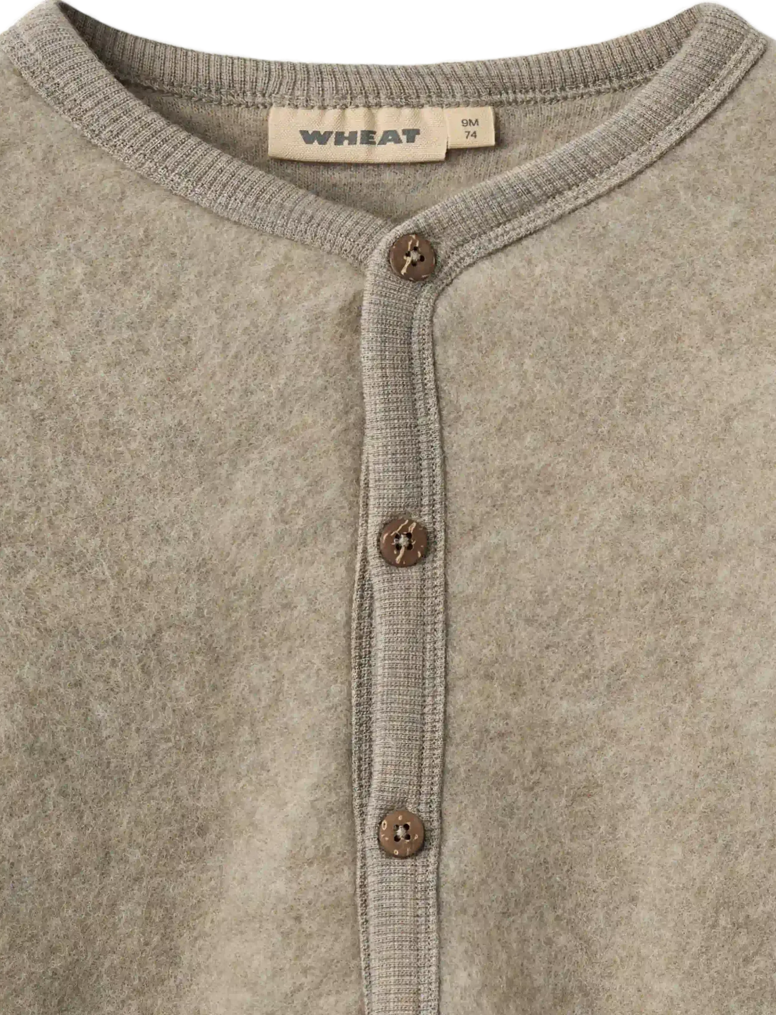 Wheat - Wool Fleece Cardigan Kari - thermo-jacken - khaki melange - 2