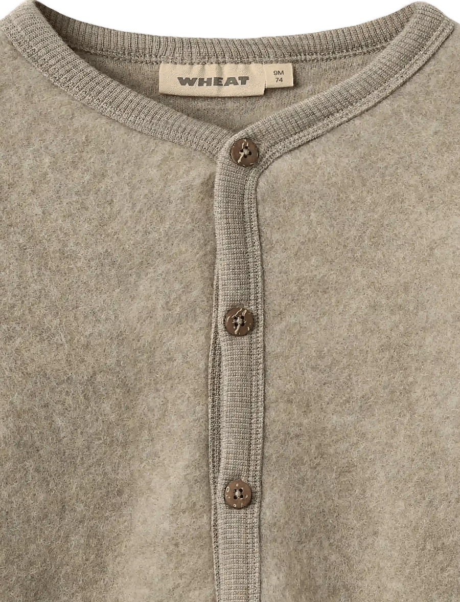 Wheat - Wool Fleece Cardigan Kari - thermo-jacken - khaki melange - 2