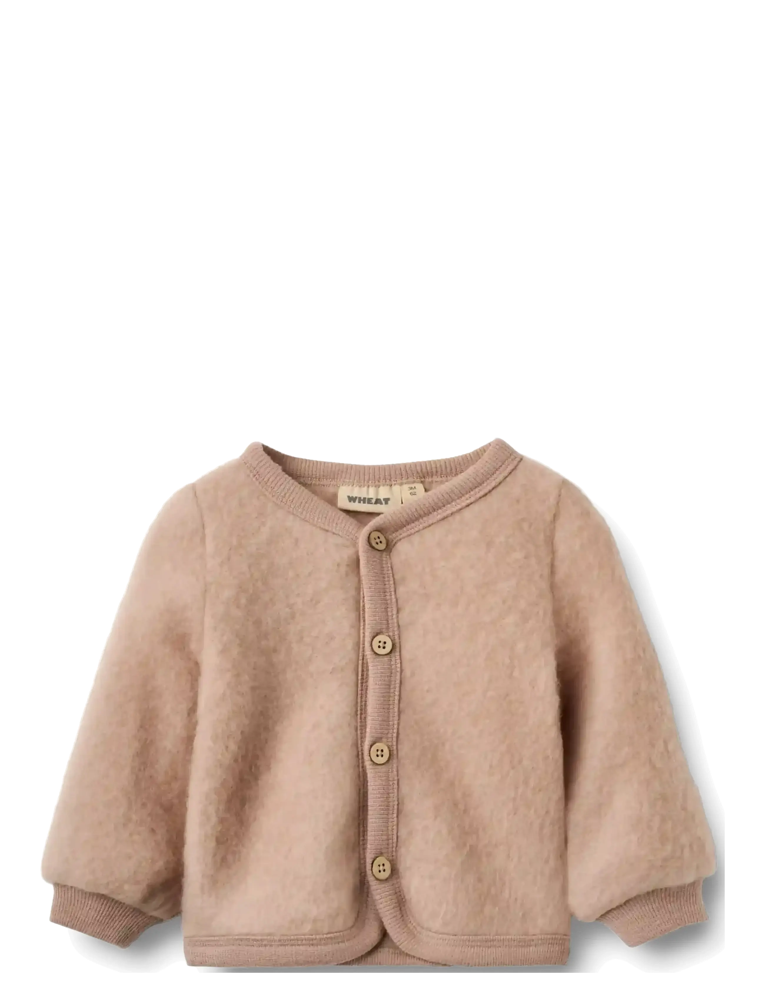 Wheat Wool Fleece Cardigan Kari, Kinder, Wollfleece Cardigan, Lila, Gr.80