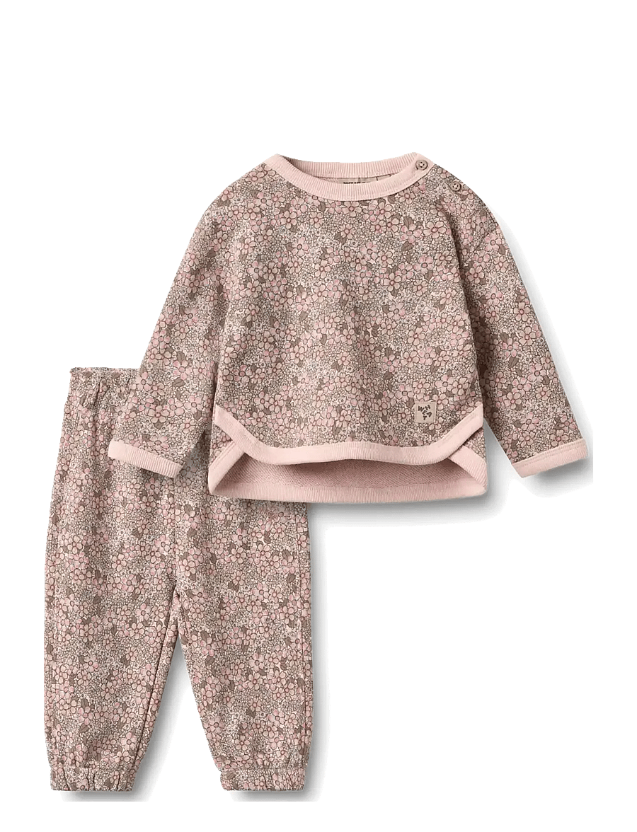 Wheat - Set Sweatshirt & Trousers Emery - sportanzüge - rose brown flowers - 0