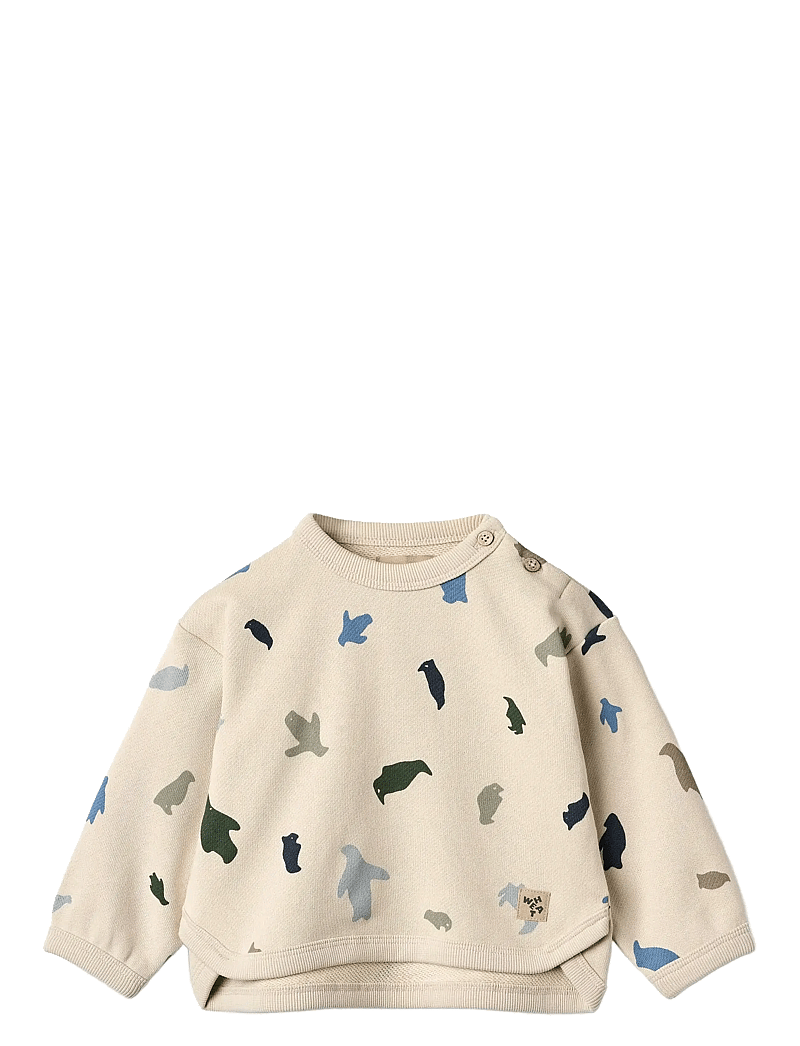 Wheat - Sweatshirt L/S Emery - sweatshirts - offwhite penguins - 0