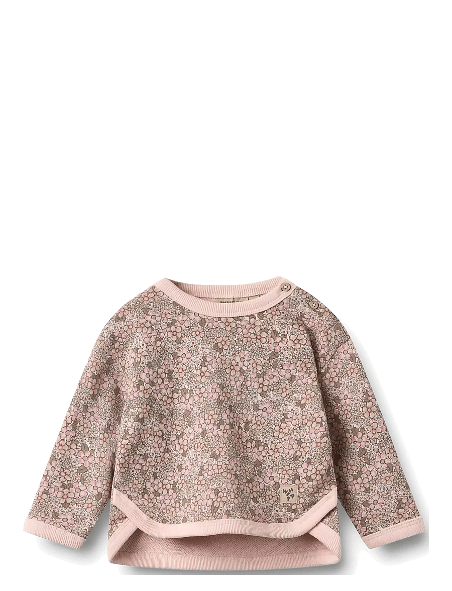 Wheat - Sweatshirt L/S Emery - sweatshirts - rose brown flowers - 0