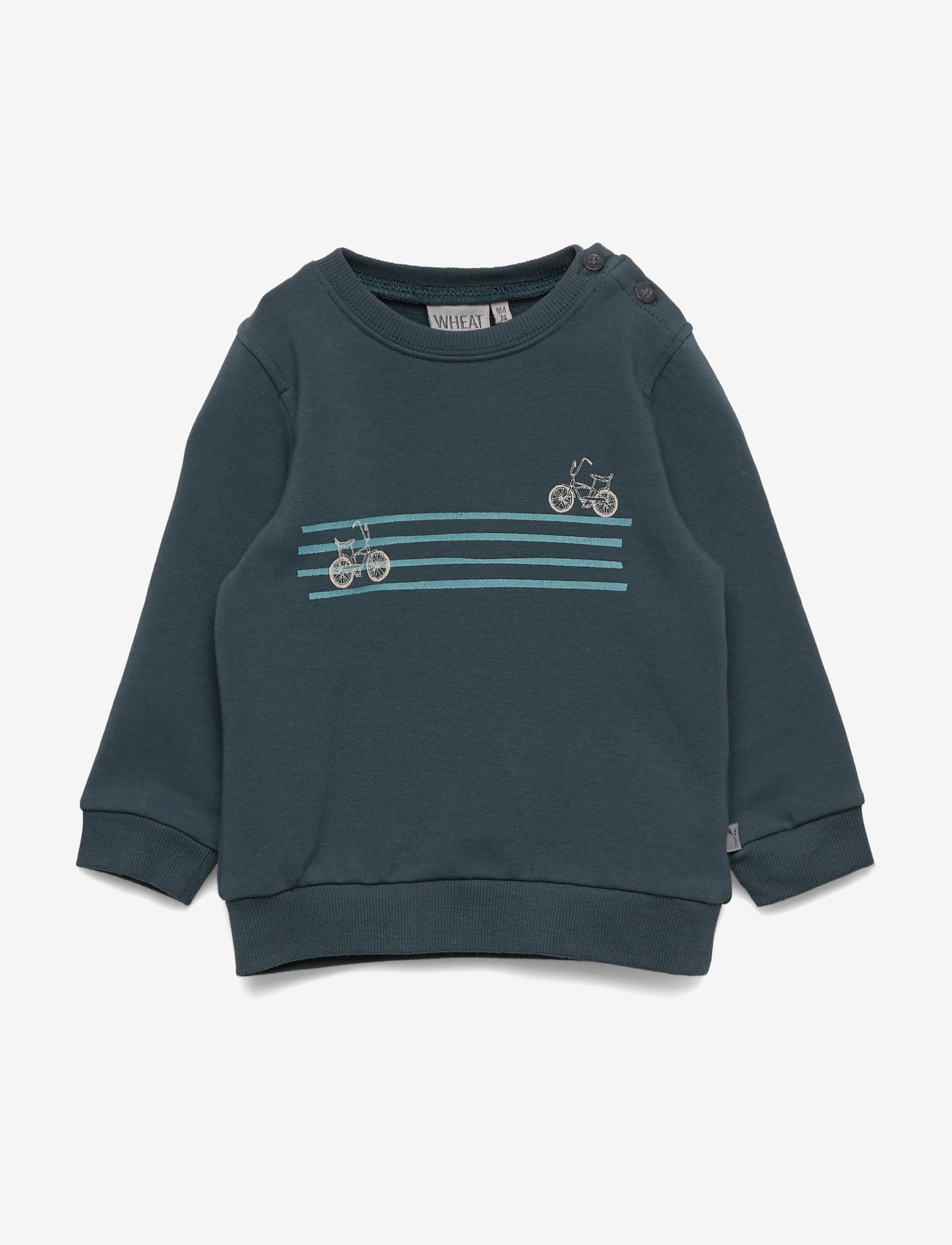 Wheat - Sweatshirt Stripe Bike - dark petroleum - 0