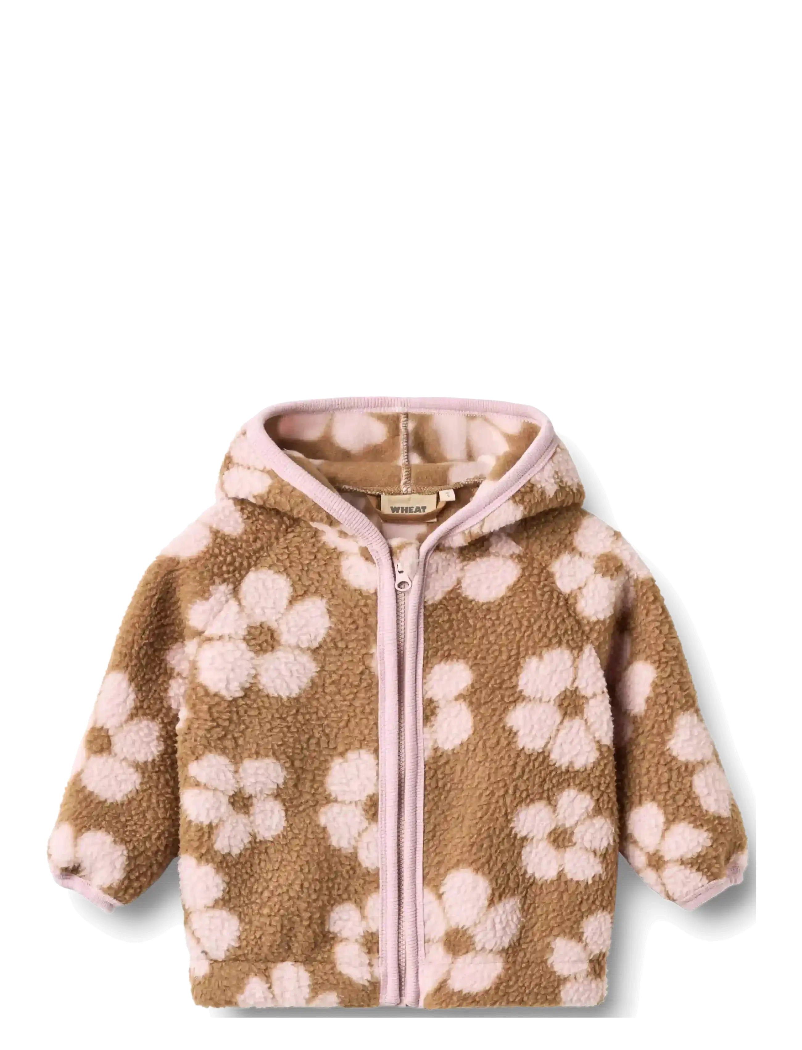 Wheat Fleece Cardigan L/S Martinus - Fleecejakker - WARM HAZEL FLOWERS / brown