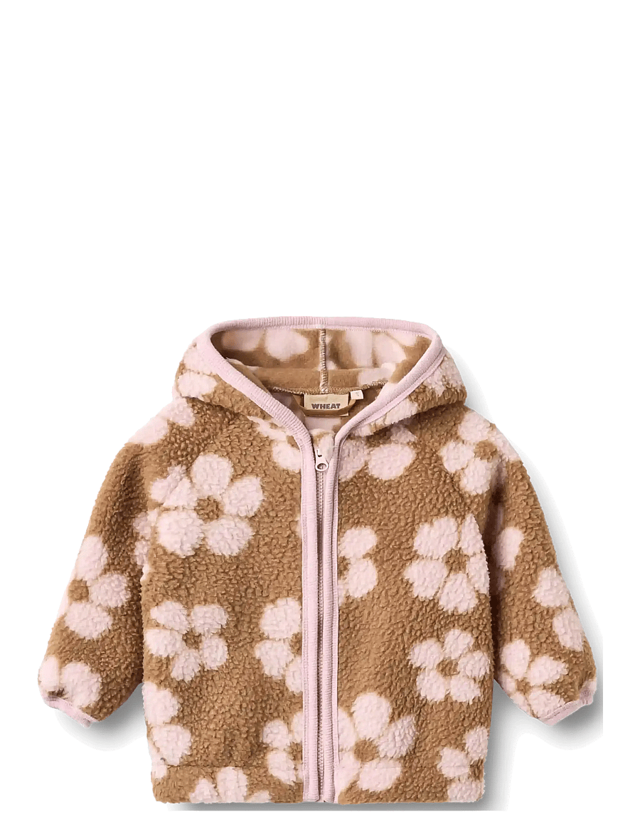 Wheat - Fleece Cardigan L/S Martinus - fleecejakker - warm hazel flowers - 1