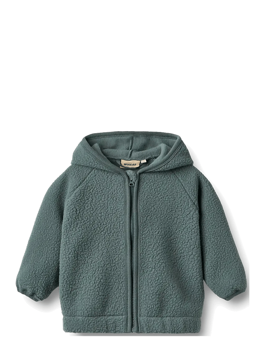 Wheat - Fleece Cardigan L/S Martinus - fleecejakker - dark petroleum - 0